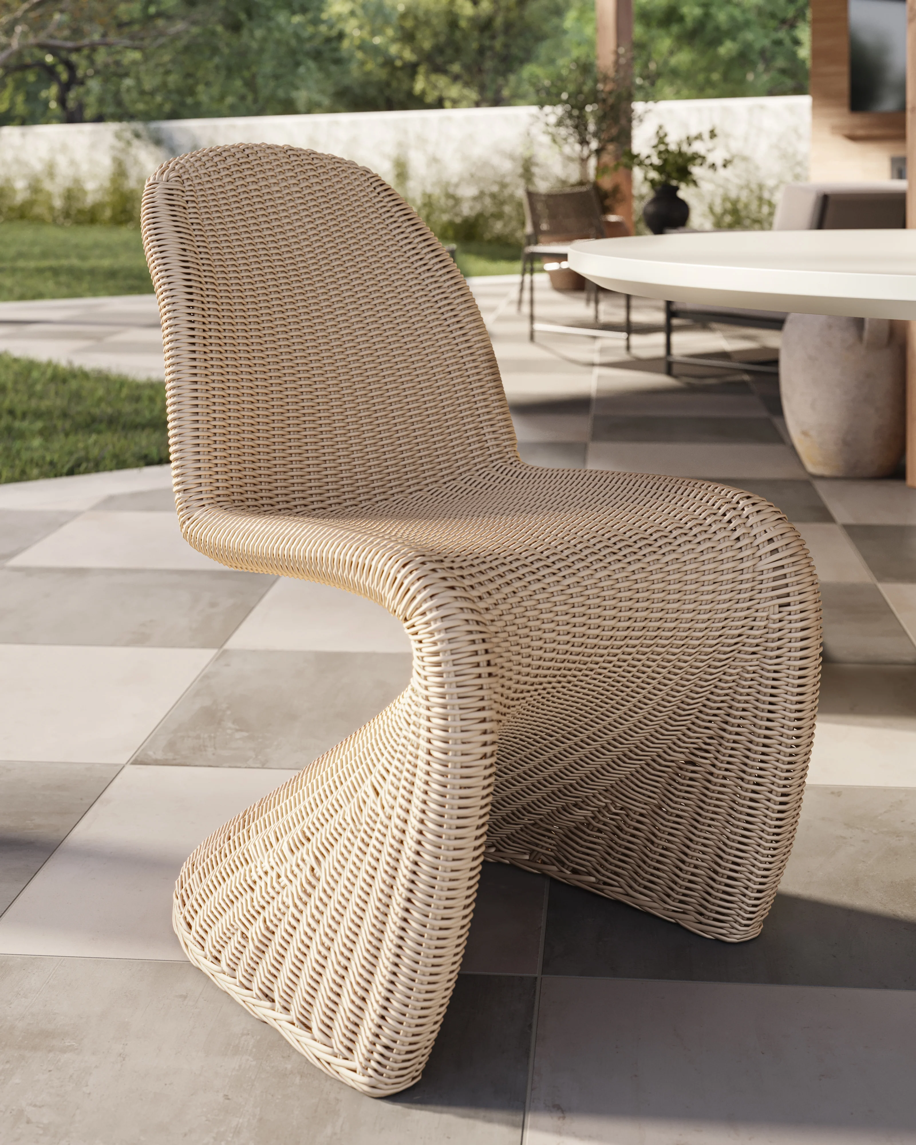 Calandor Outdoor Dining Chair in Vintage White - Image 3