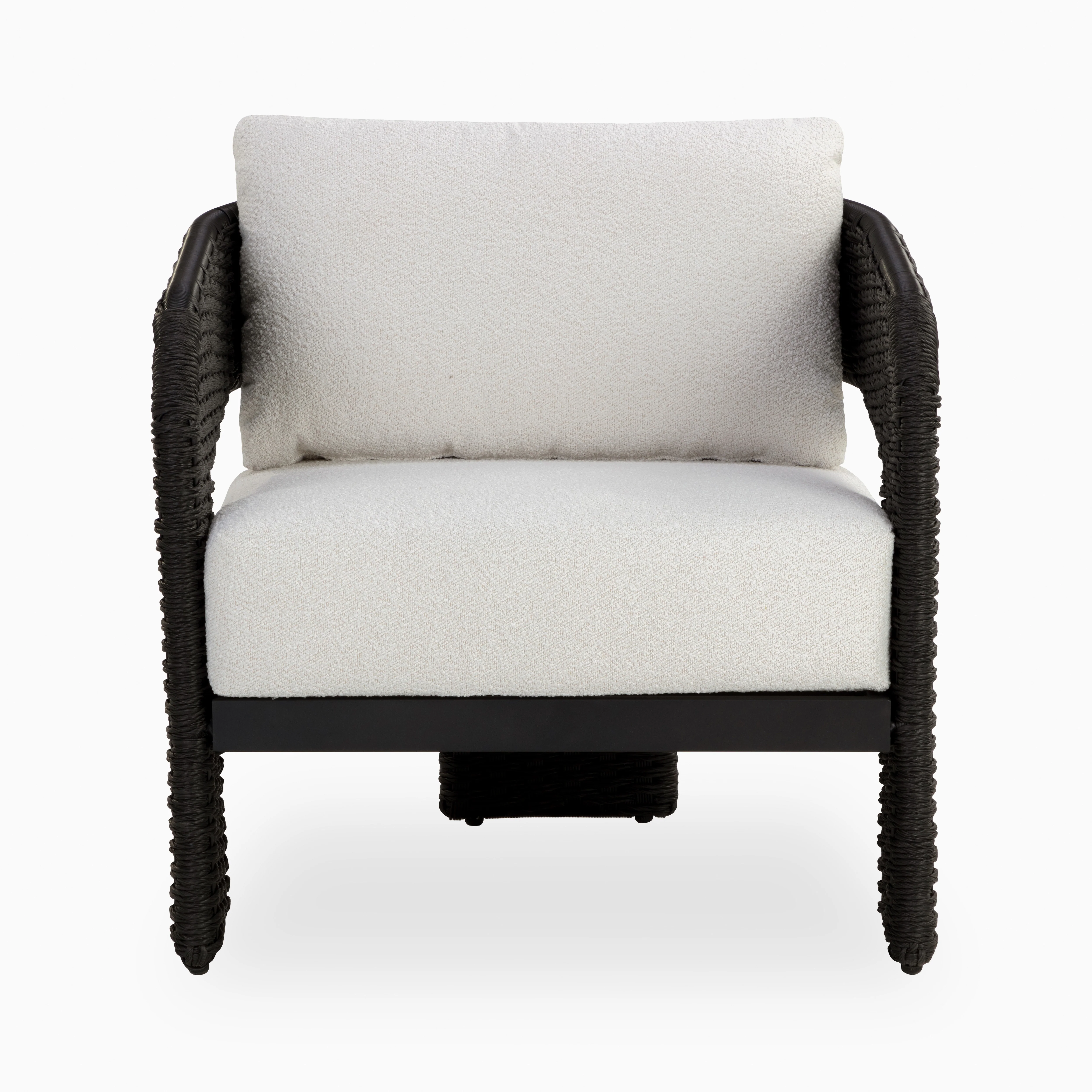 Carden Outdoor Lounge Chair in Black/Cream