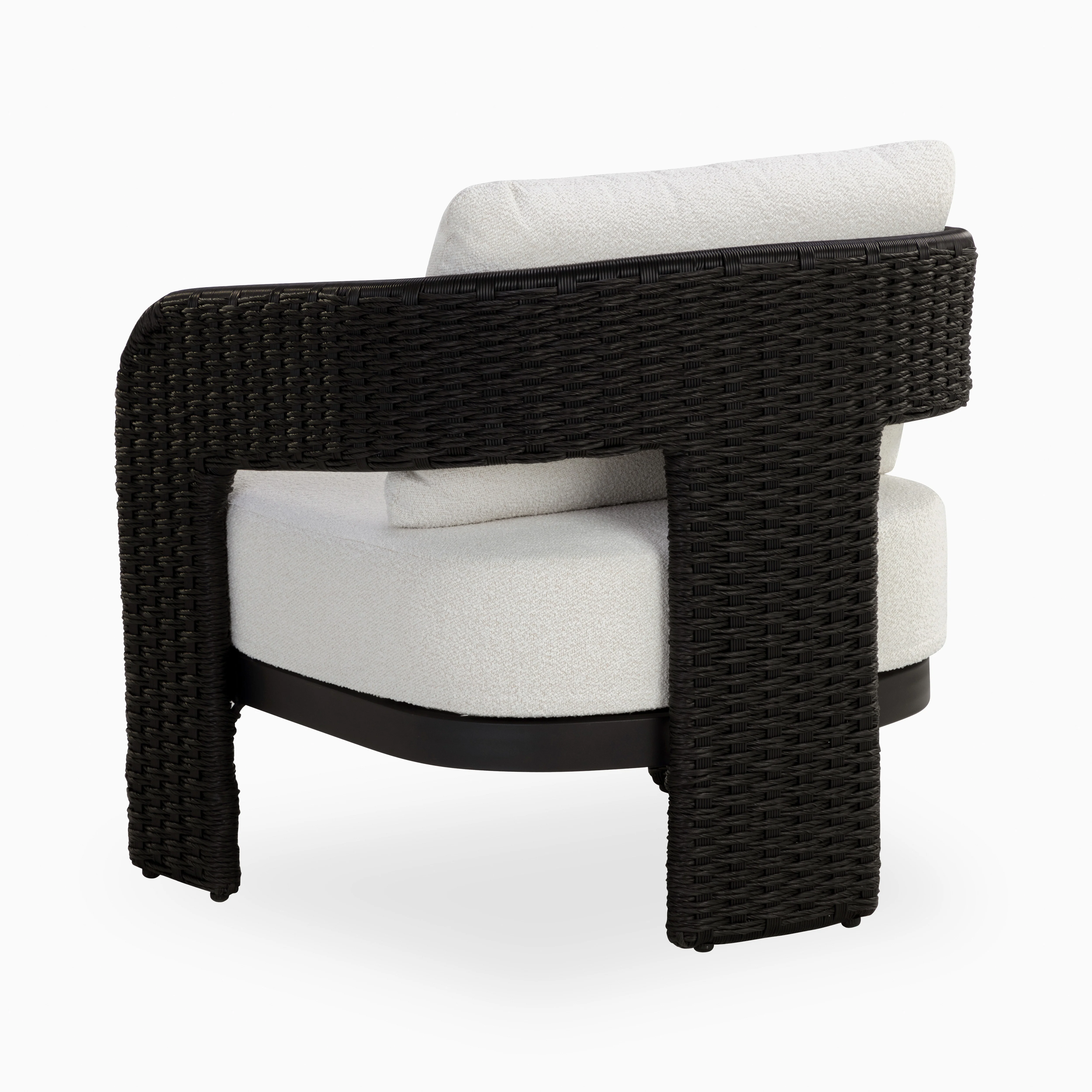 Carden Outdoor Lounge Chair in Black/Cream - Image 4