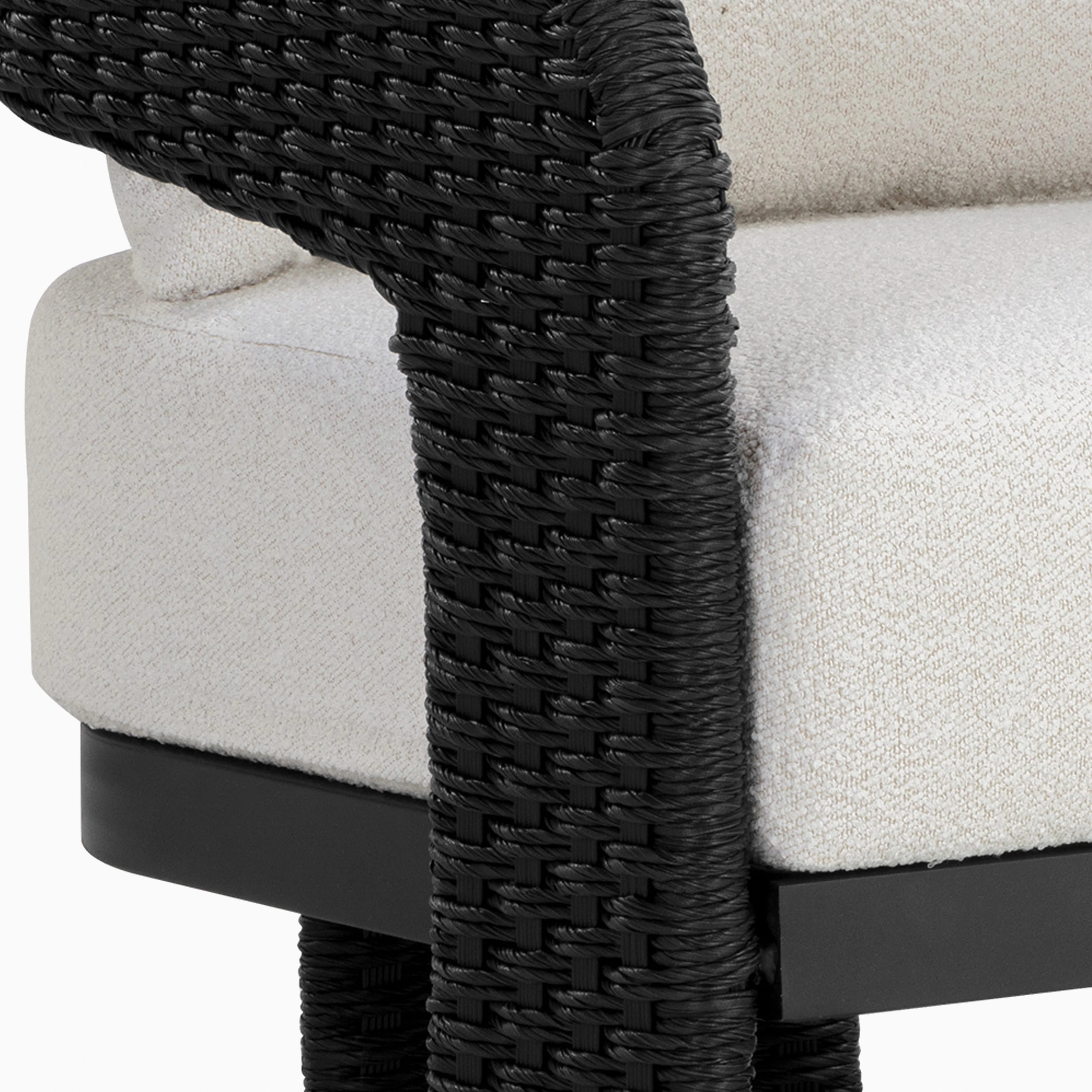 Carden Outdoor Lounge Chair in Black/Cream - Image 5