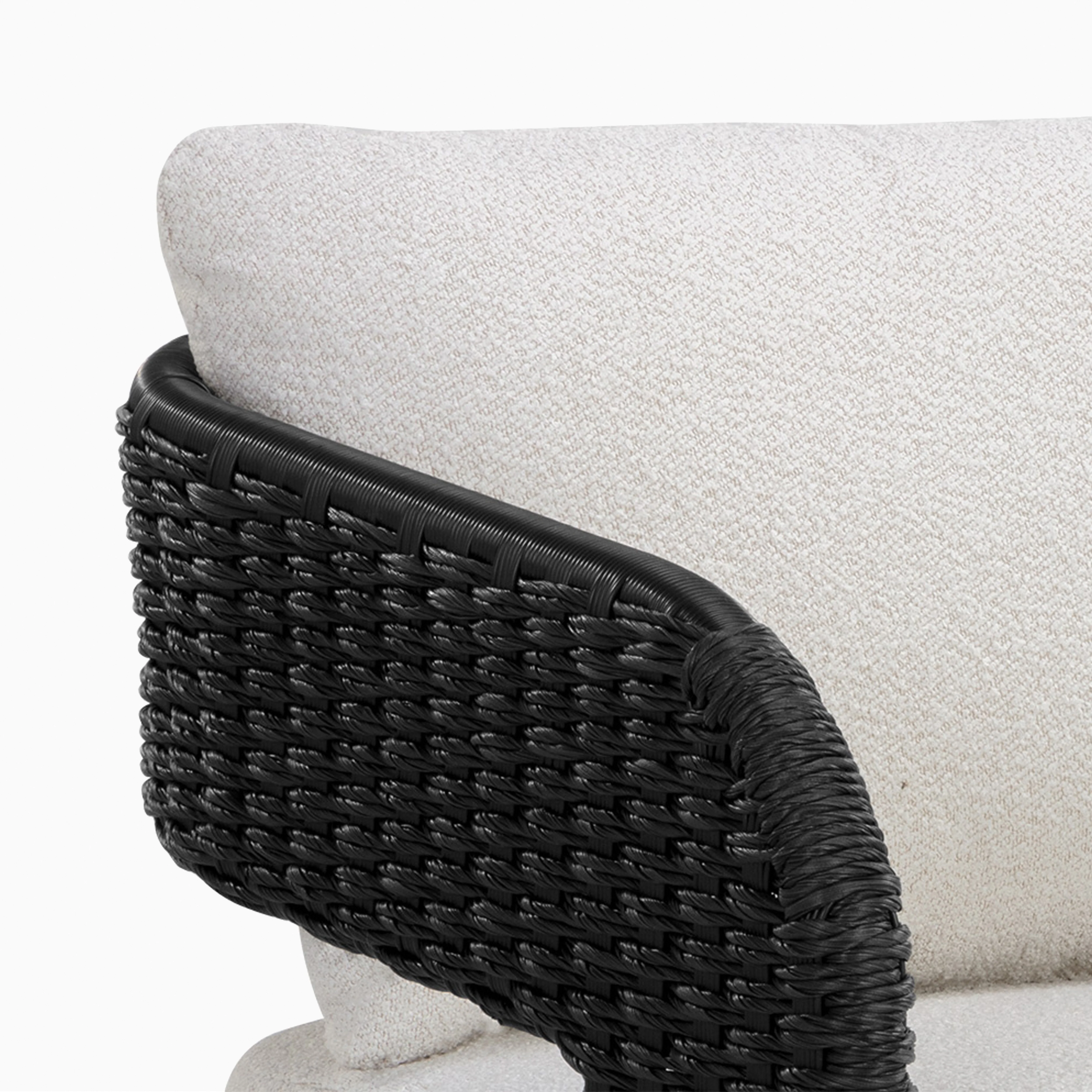 Carden Outdoor Lounge Chair in Black/Cream - Image 6
