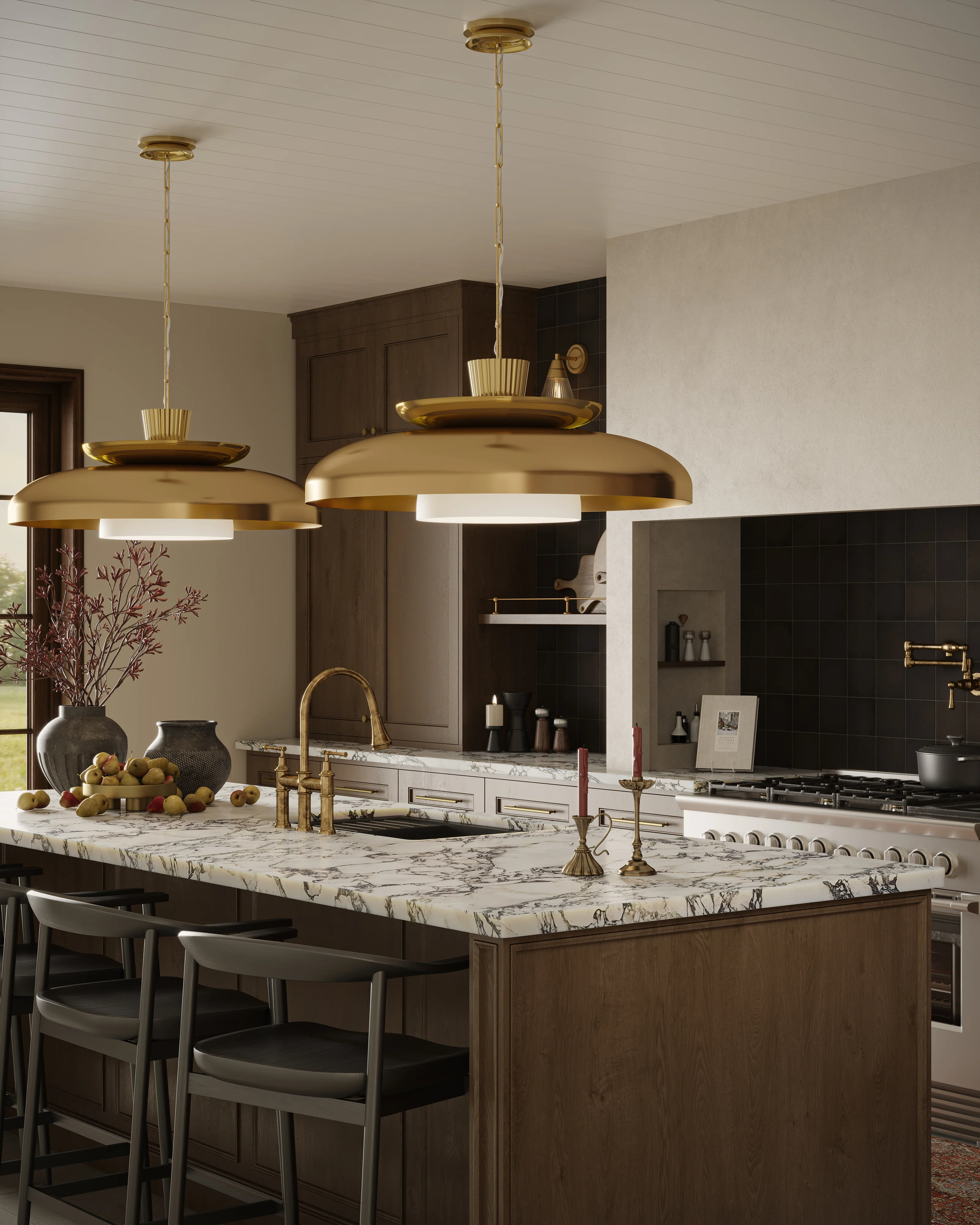 Carly 34" Pendant in Vintage Brass - Image 4