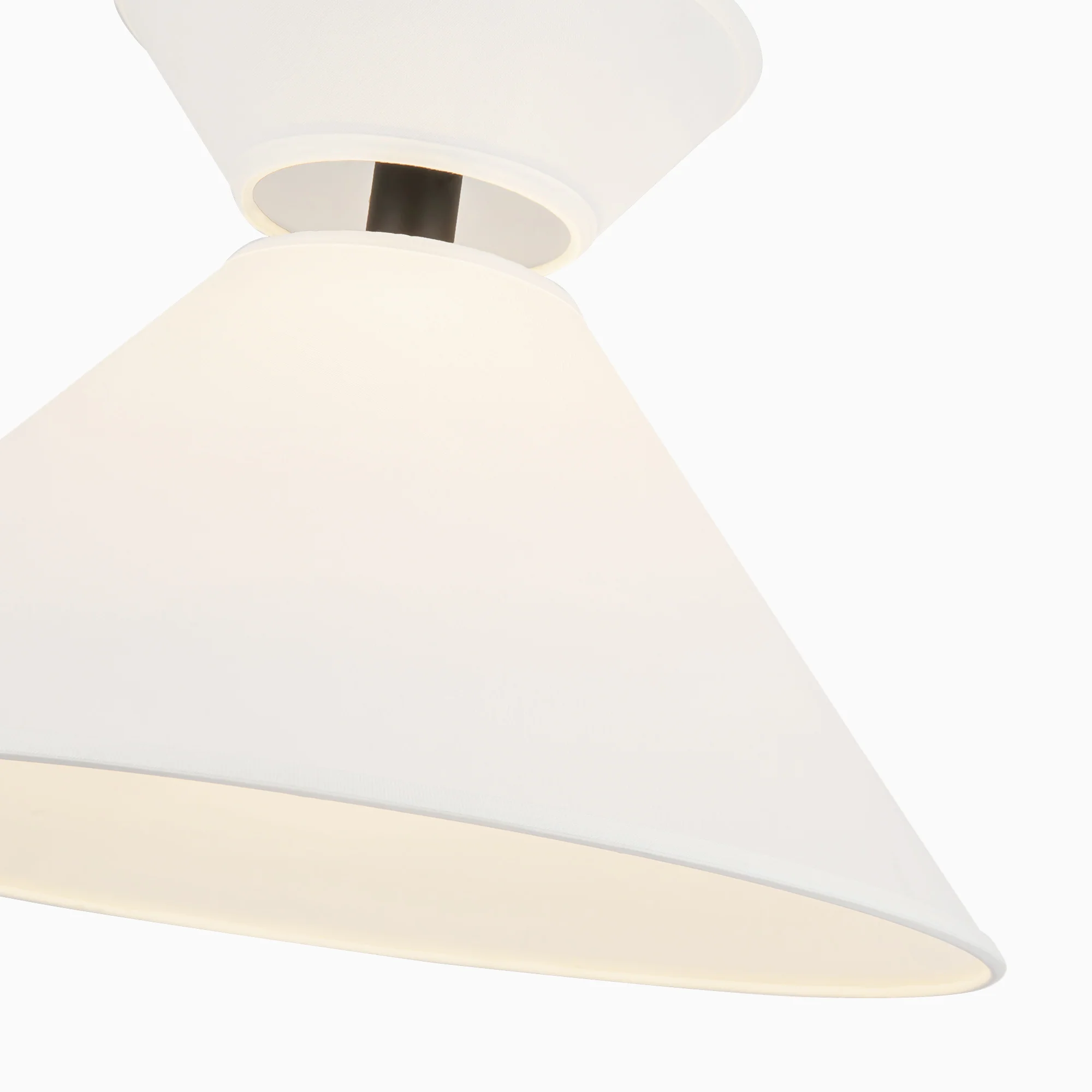 Cassie 22" 1 Light Pendant in Matte Black/White Linen - Image 4