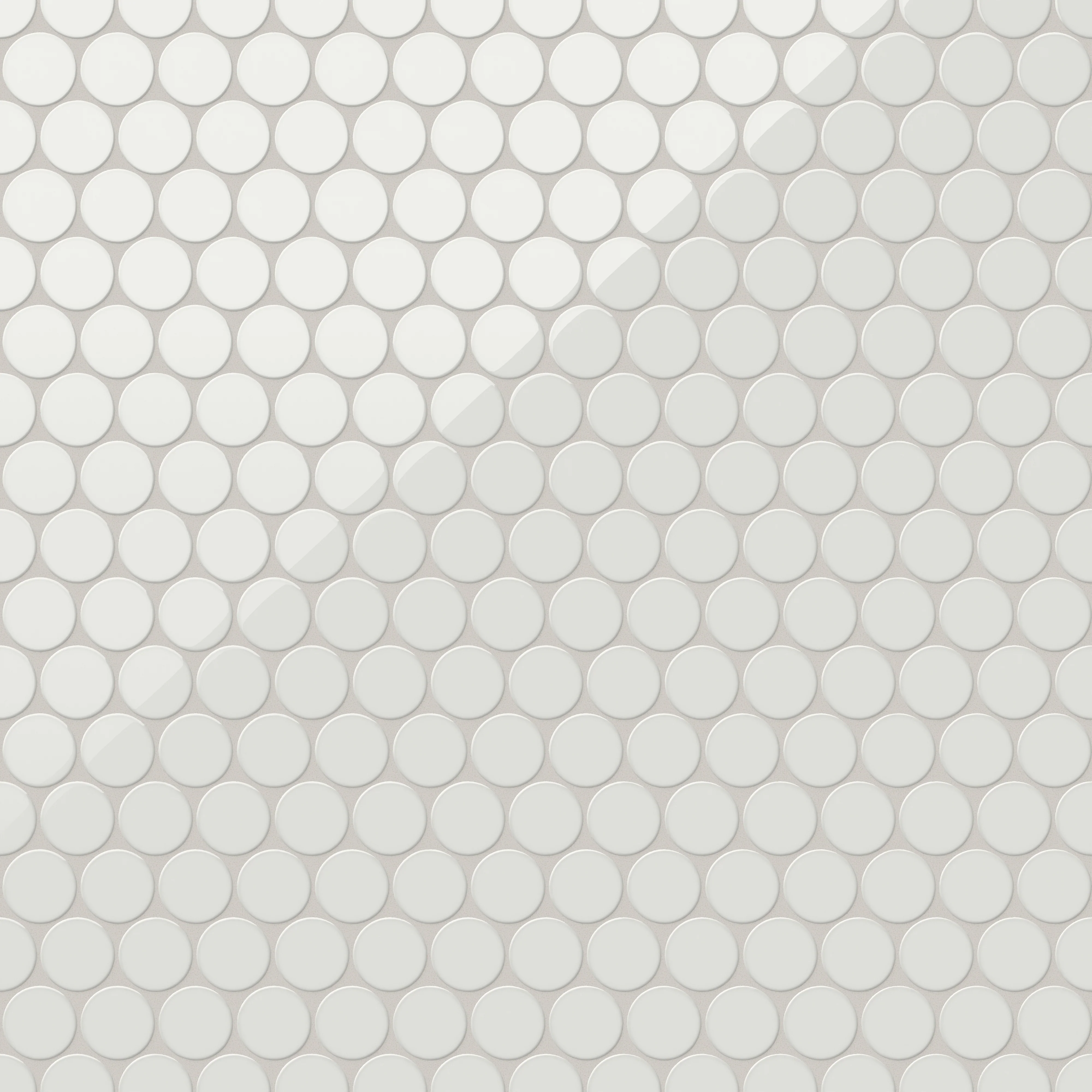 Cece 12x12 Glossy Porcelain 2" Round Mosaic Tile in White - Image 4