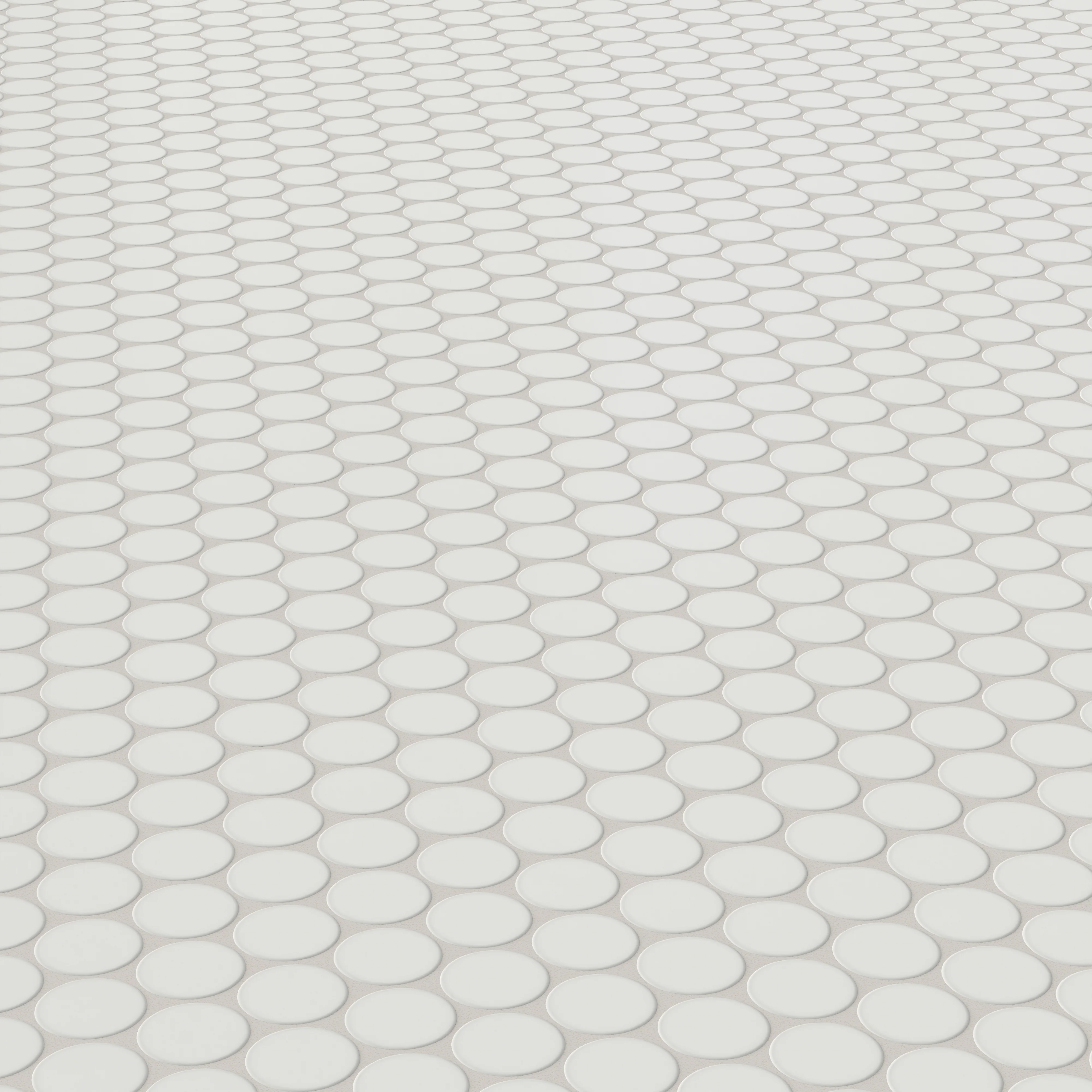 Cece 12x12 Matte Porcelain 2" Round Mosaic Tile in White - Image 4