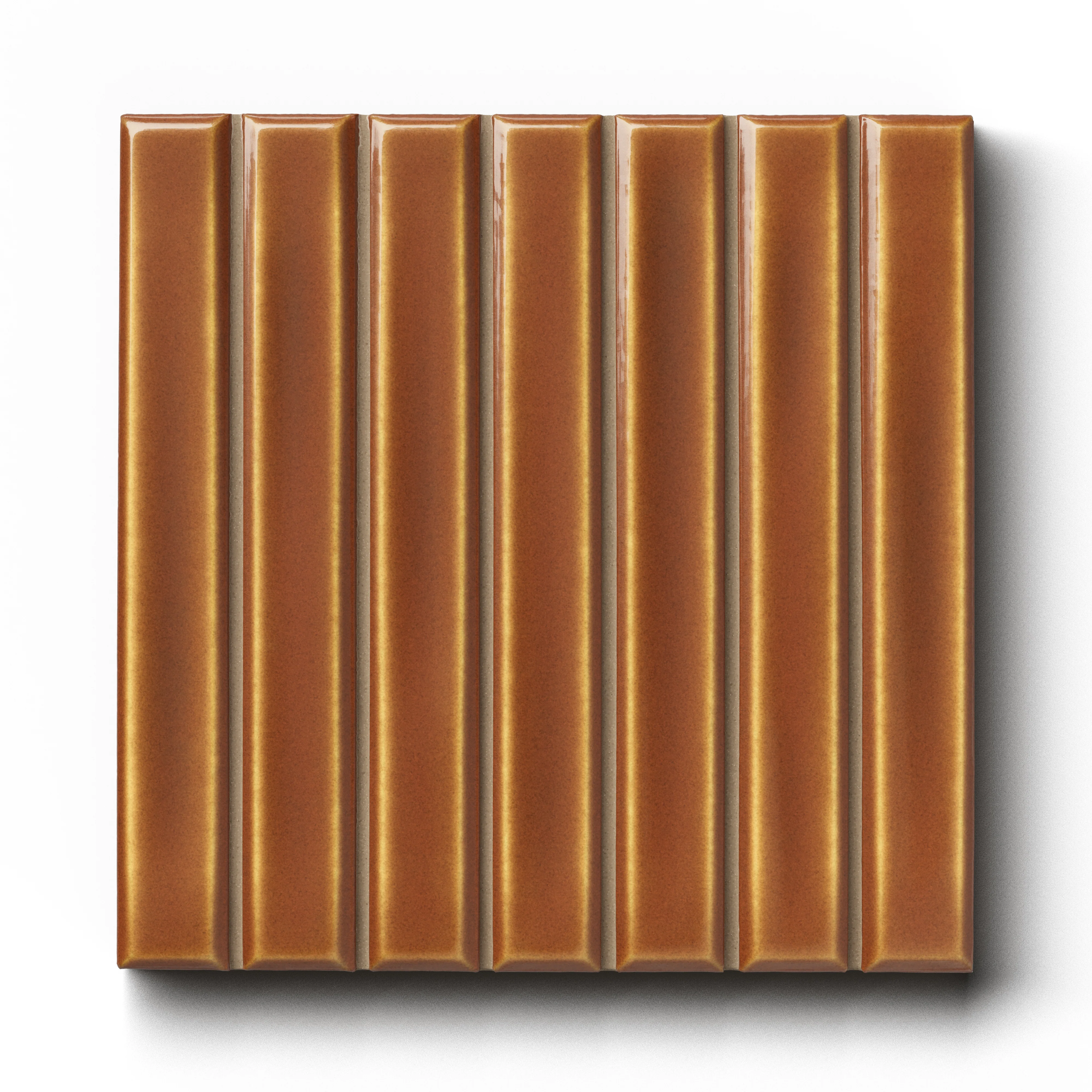 Celia 4.6x4.6 Glossy Porcelain Tile in Honey - Image 2