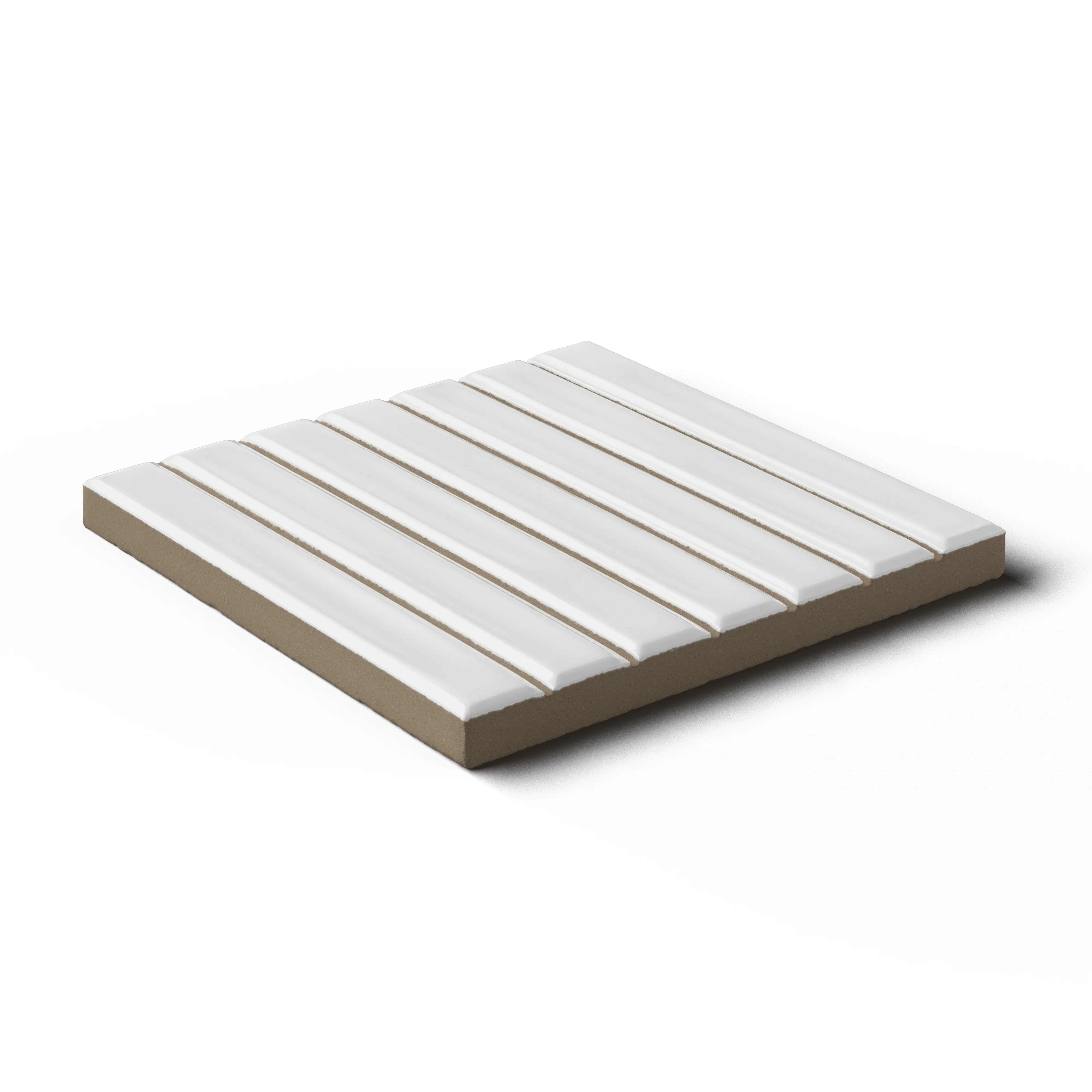 Celia 4.6x4.6 Glossy Porcelain Tile in White - Image 3