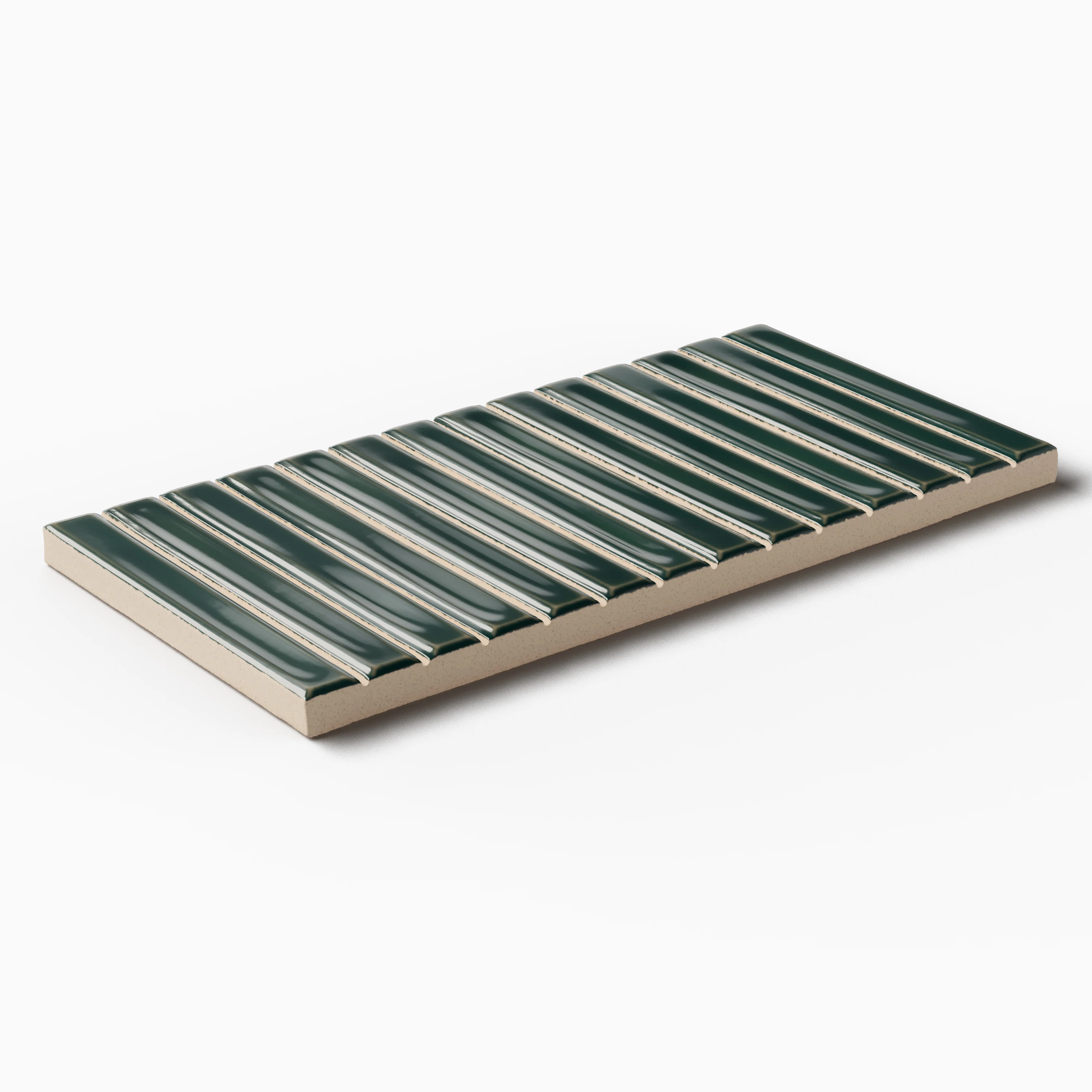 Celia 5x10 Glossy Ceramic Tile in Royal Green - Image 4