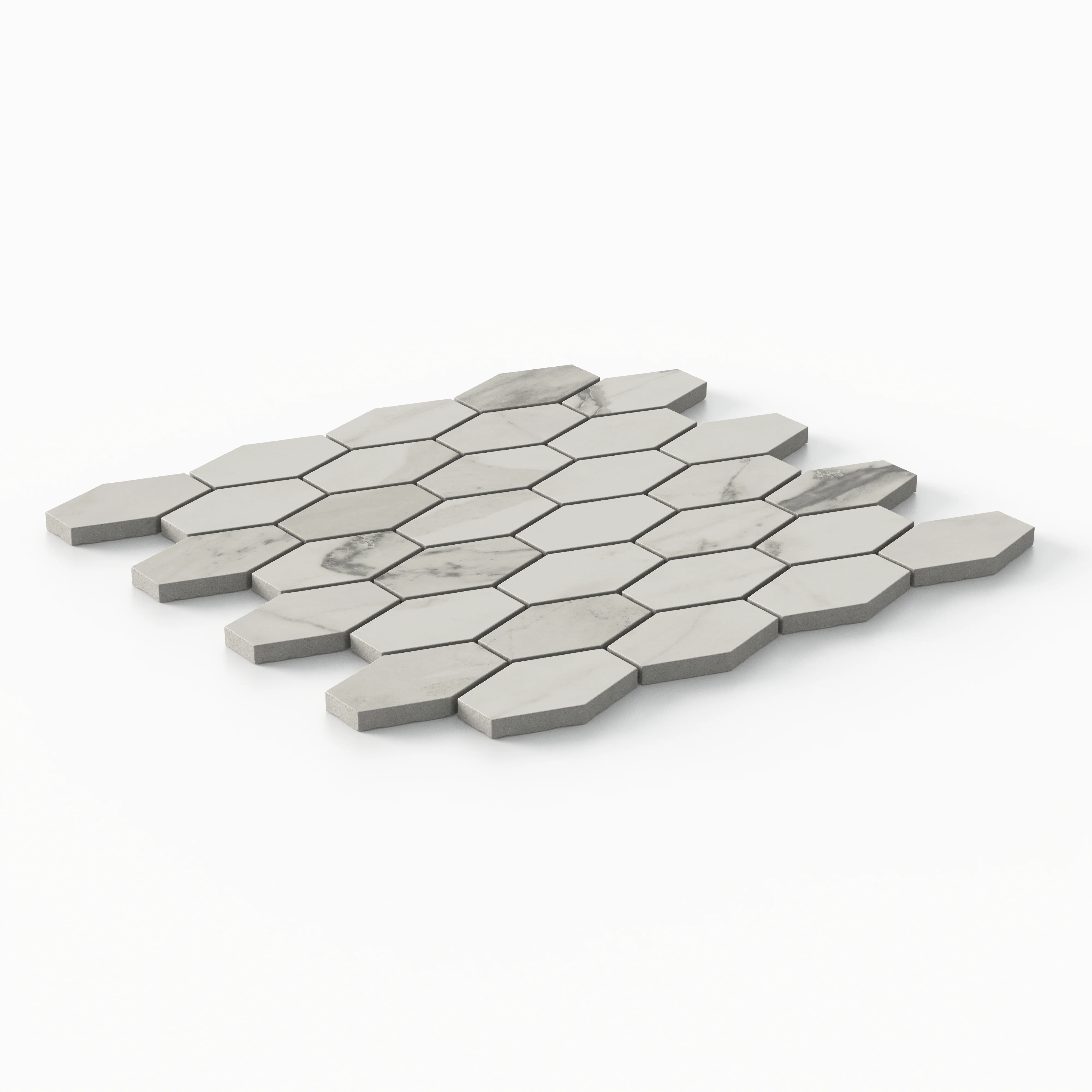 Chantel 12x11 Matte Porcelain Hexagon Mosaic Tile in Apuano - Image 2