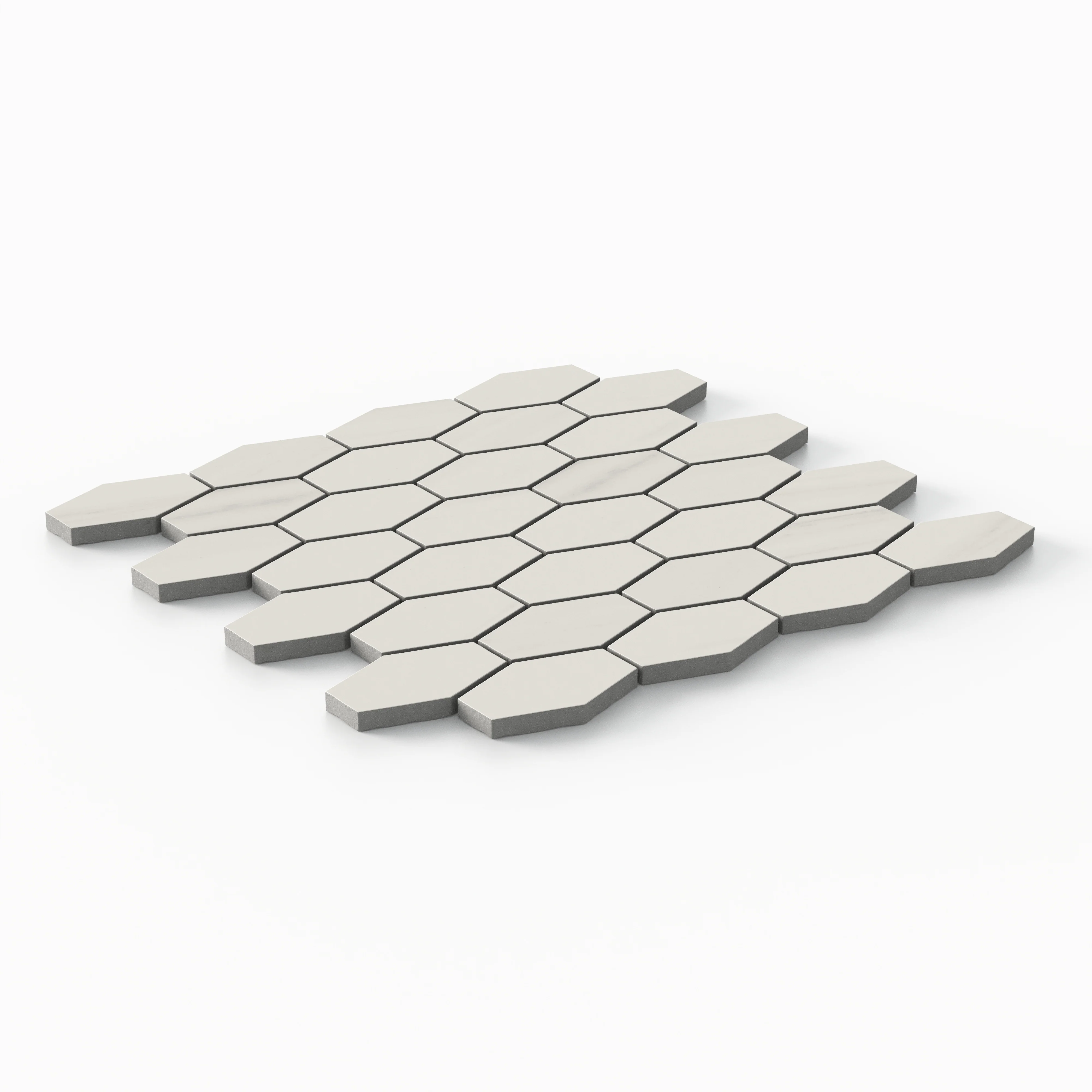 Chantel 12x11 Matte Porcelain Hexagon Mosaic Tile in Dolomite - Image 2
