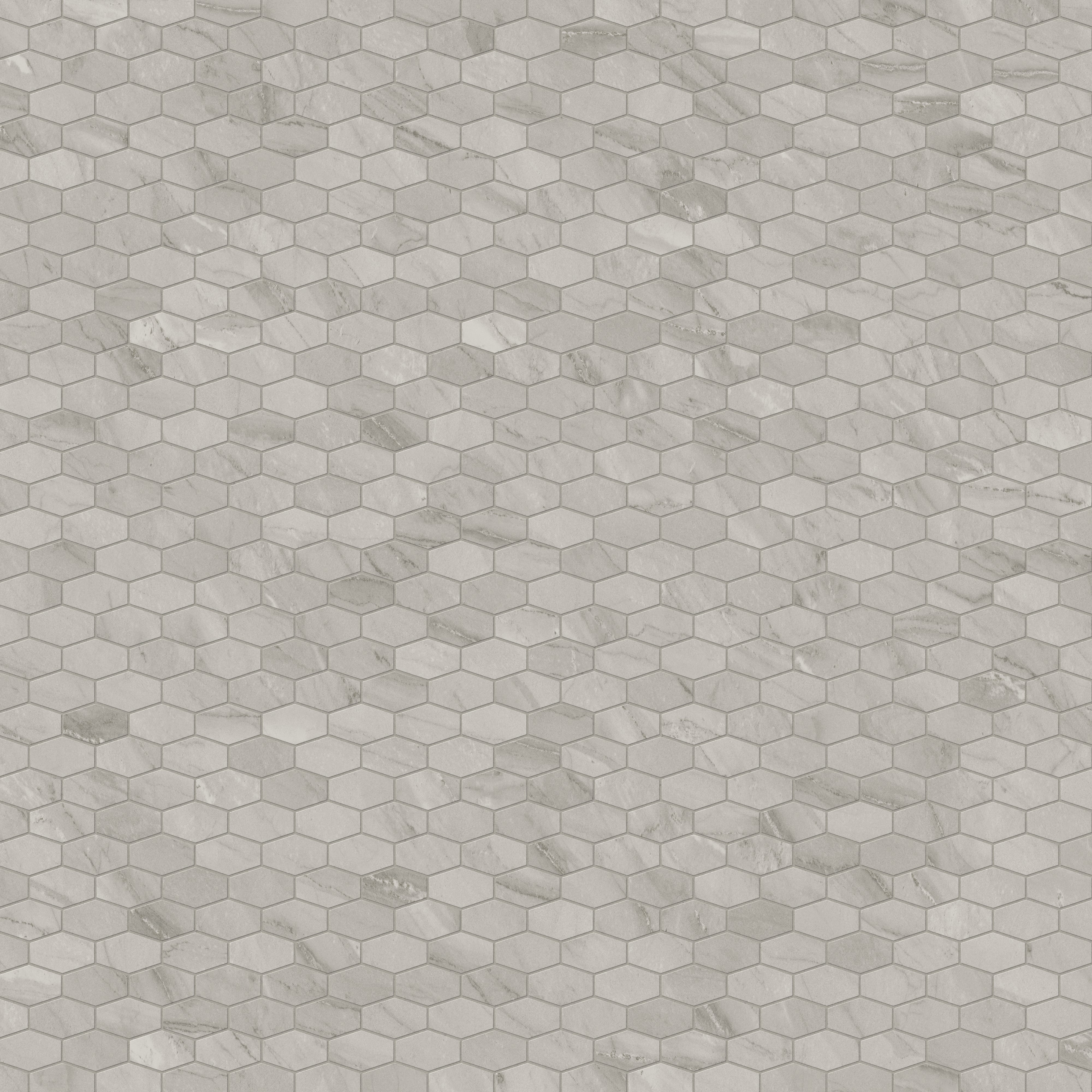 Chantel 12x11 Polished Porcelain Hexagon Mosaic Tile in Alaska Grey - Image 4