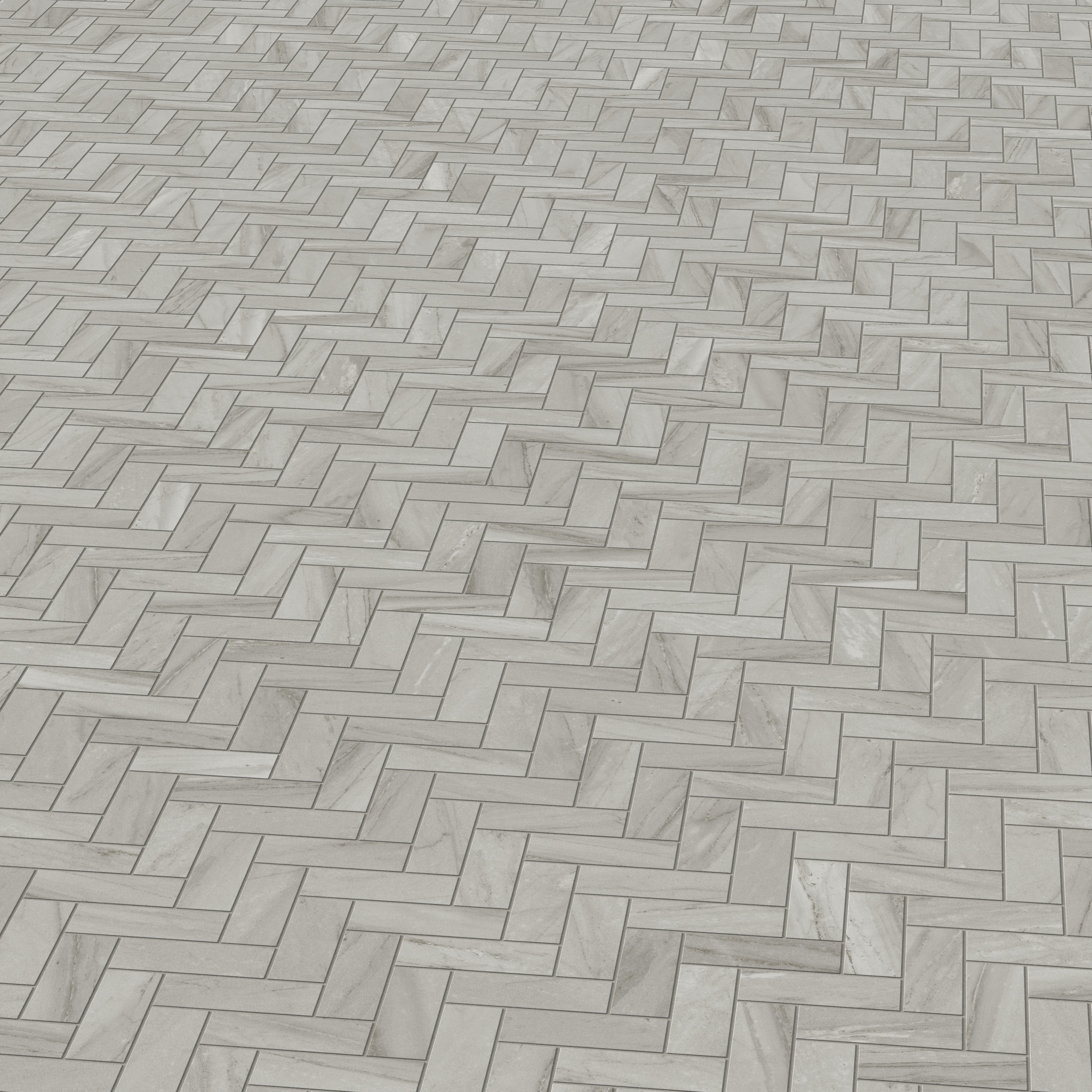 Chantel 12x15 Matte Porcelain Herringbone Mosaic Tile in Alaska Grey - Image 3