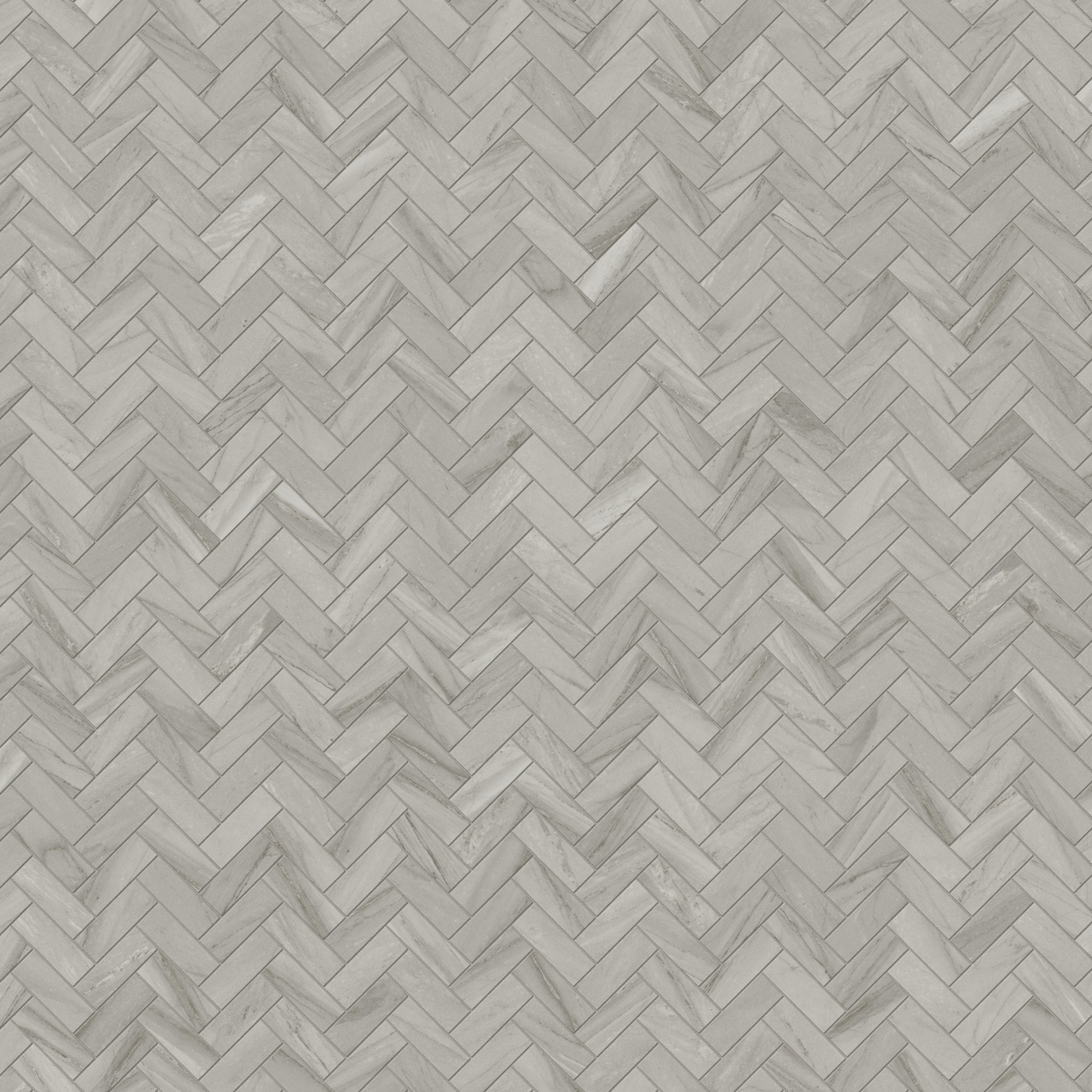 Chantel 12x15 Matte Porcelain Herringbone Mosaic Tile in Alaska Grey - Image 4