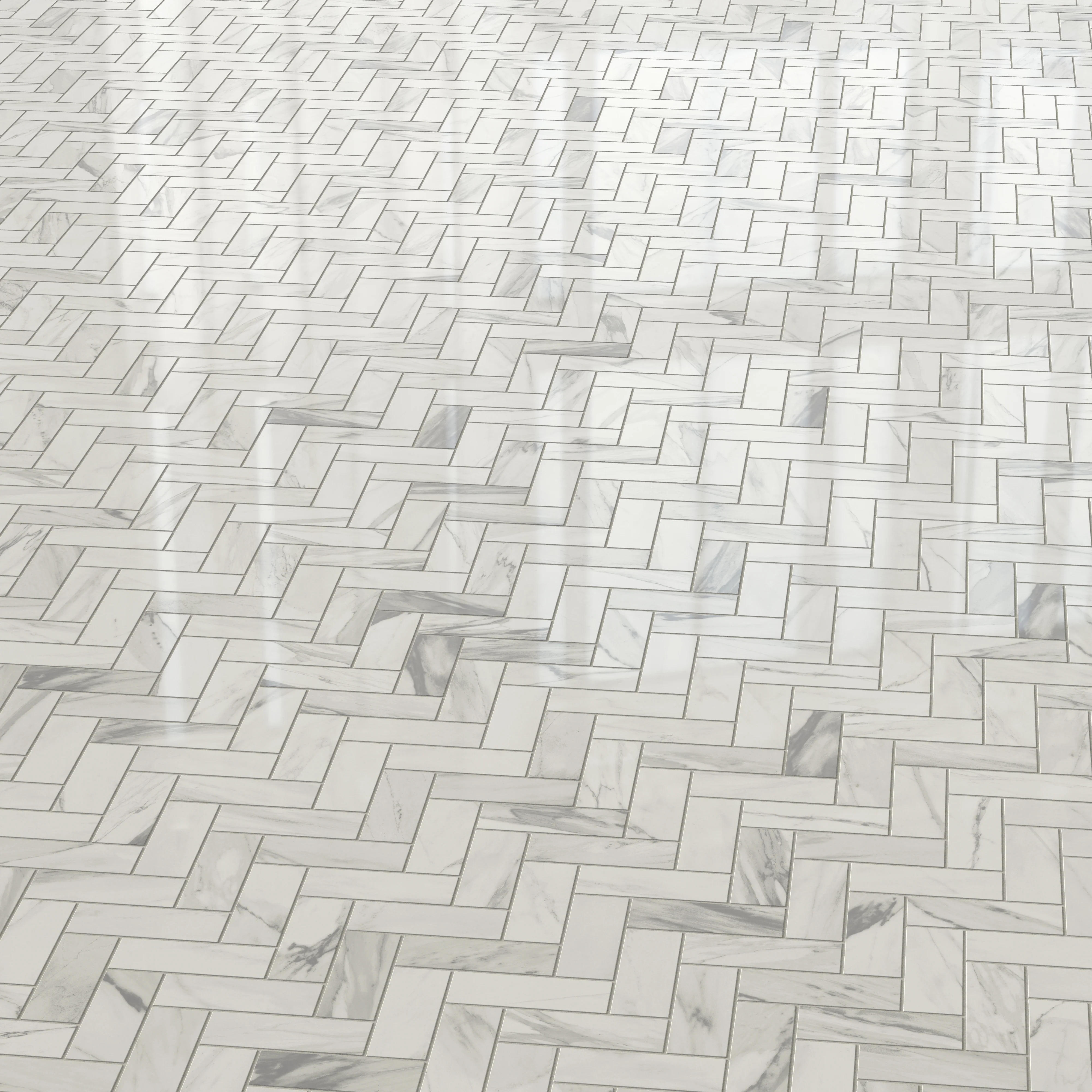 Chantel 12x15 Polished Porcelain Herringbone Mosaic Tile in Apuano - Image 4