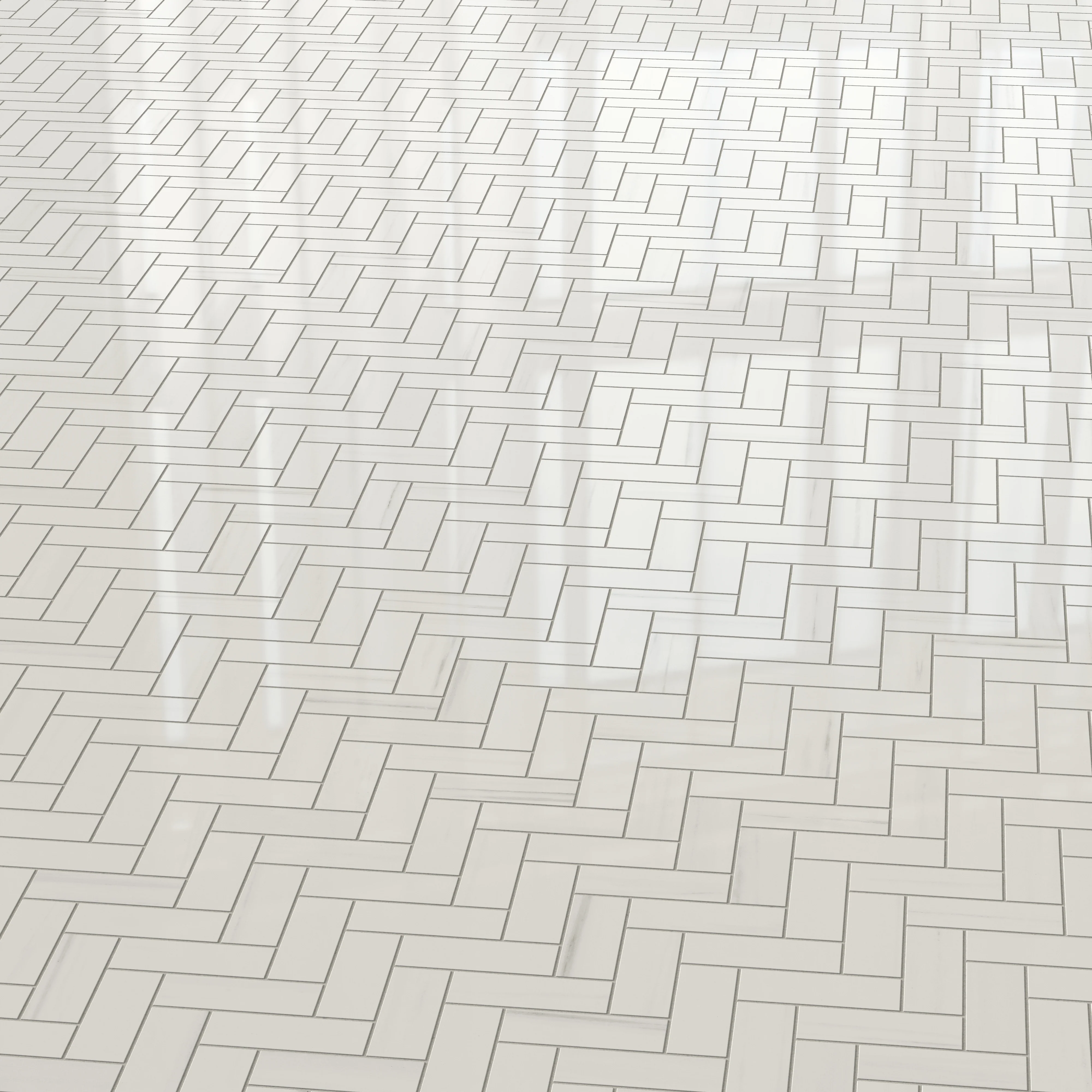 Chantel 12x15 Polished Porcelain Herringbone Mosaic Tile in Dolomite - Image 3
