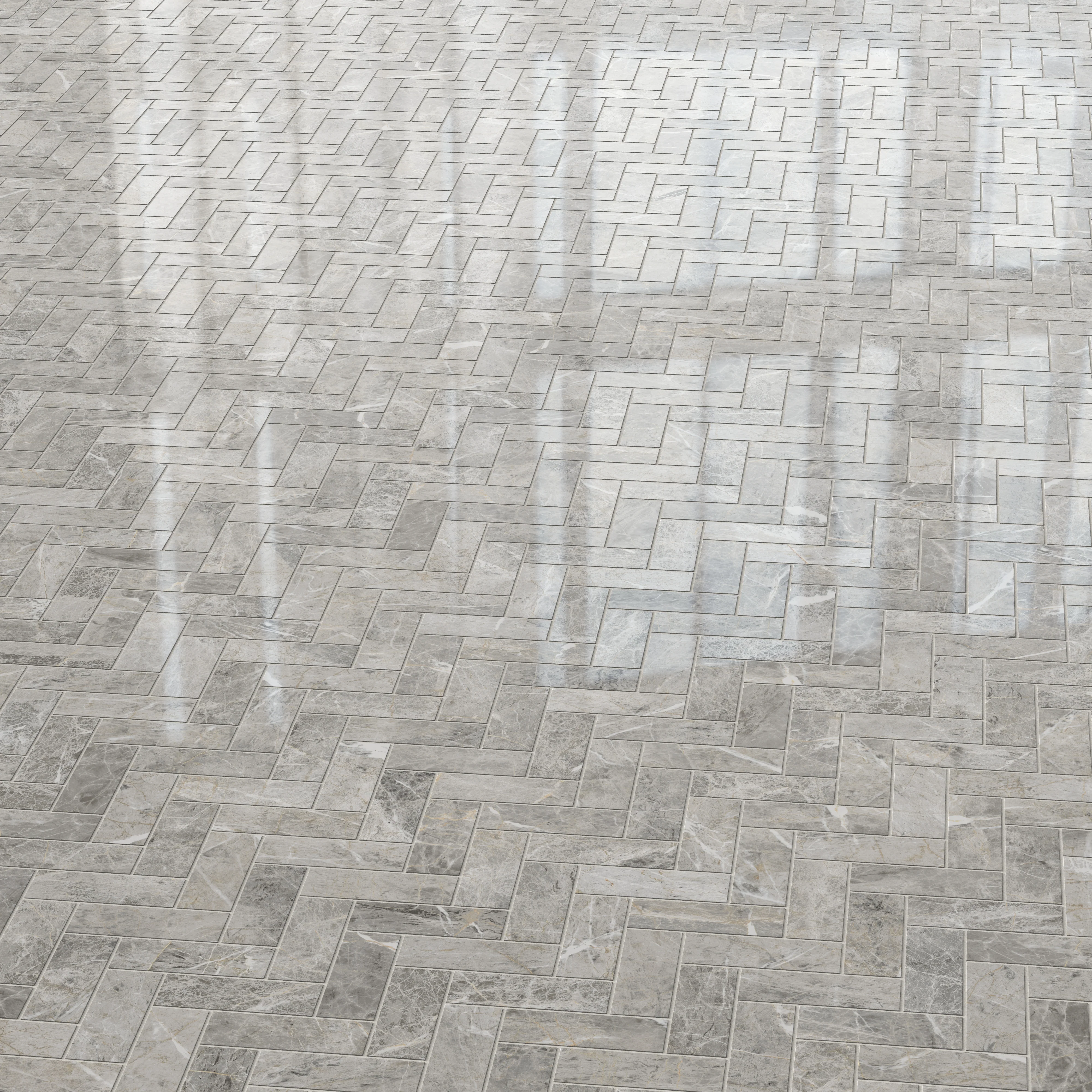 Chantel 12x15 Polished Porcelain Herringbone Mosaic Tile in Imperial - Image 3