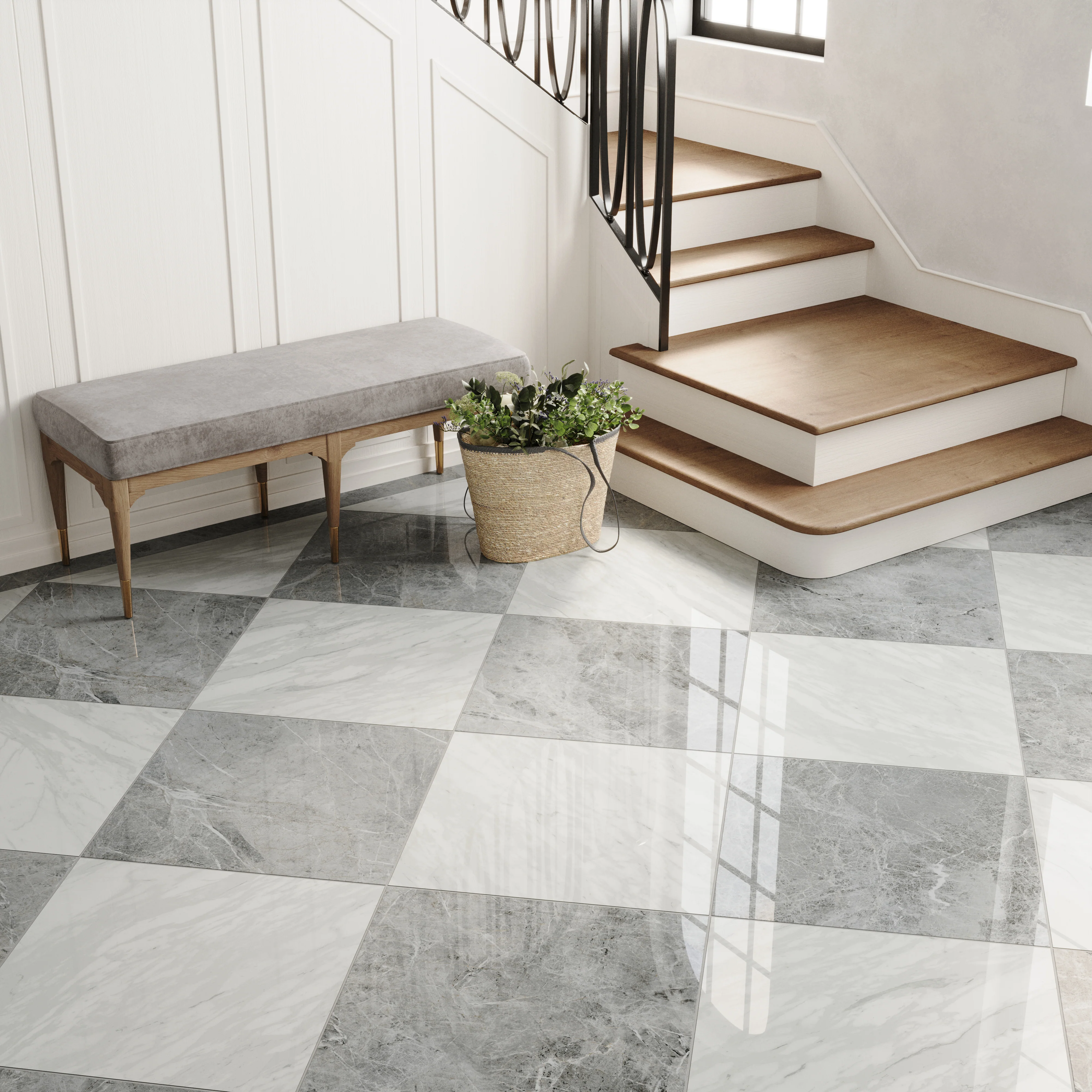 Chantel 24x24 Polished Porcelain Tile in Imperial - Image 8