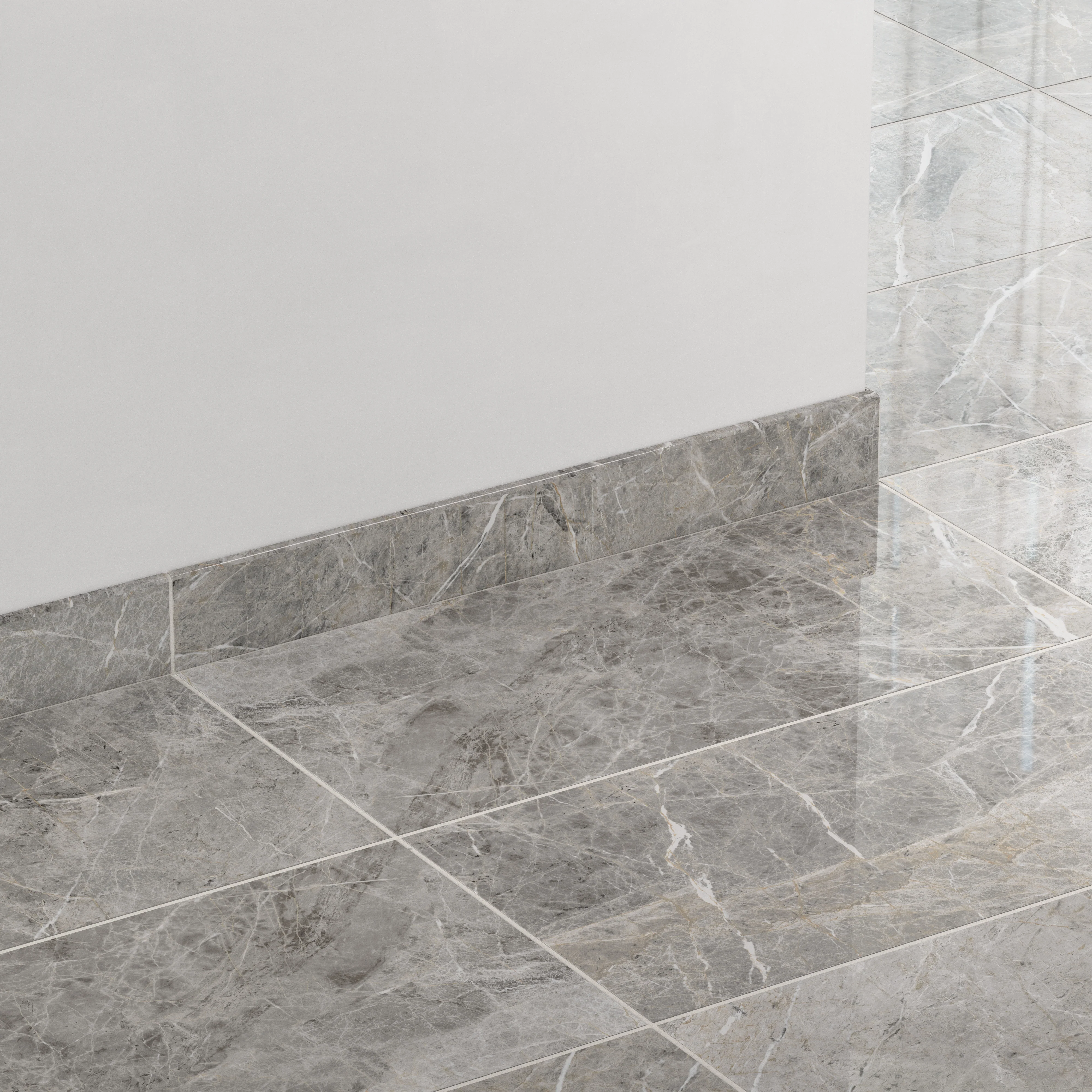 Chantel 3x24 Polished Porcelain Bullnose Tile in Imperial - Image 3