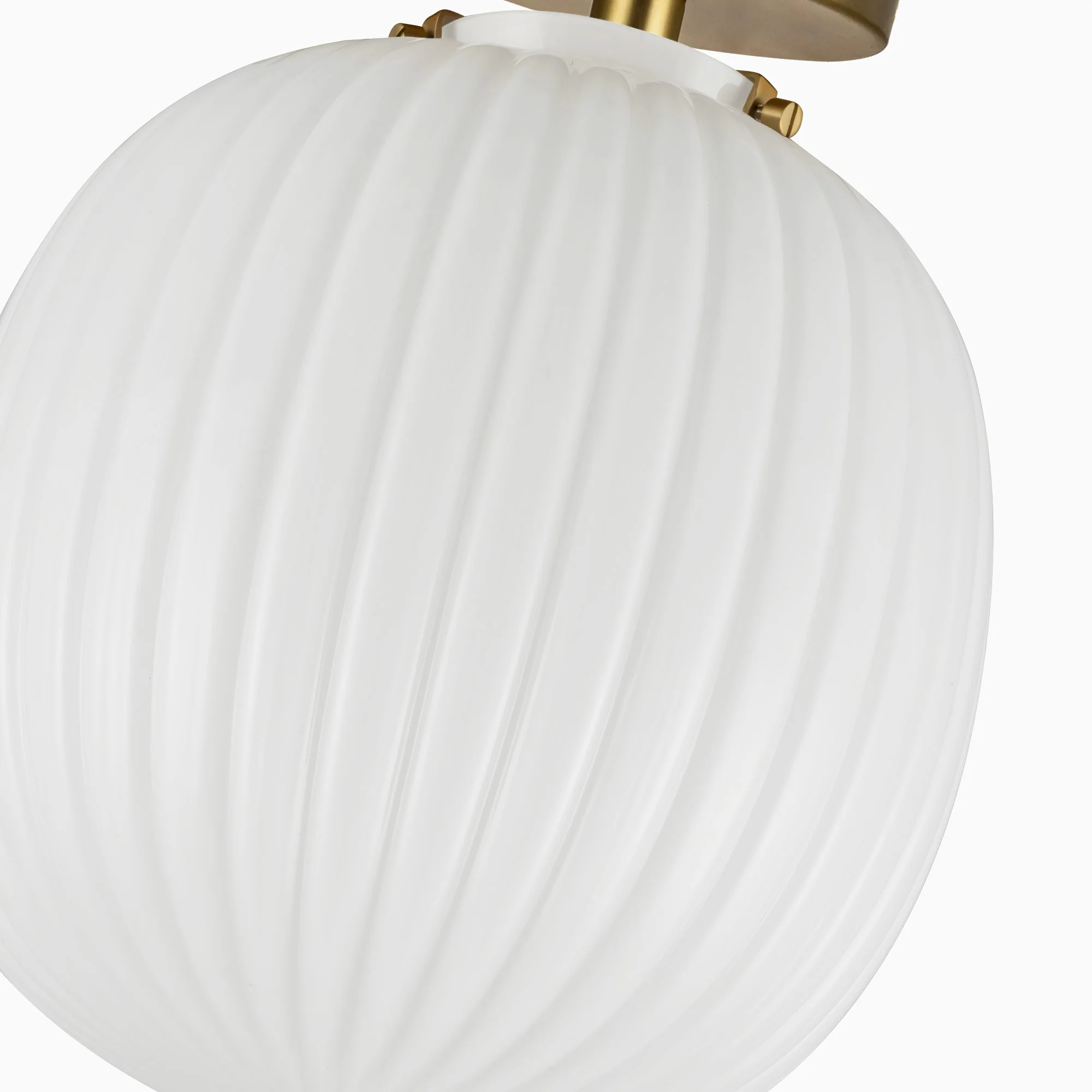 Cheyenne 12" Socket Semi-Flush Mount in Brushed Gold/Glossy Ribbed Opal Glass - Image 4