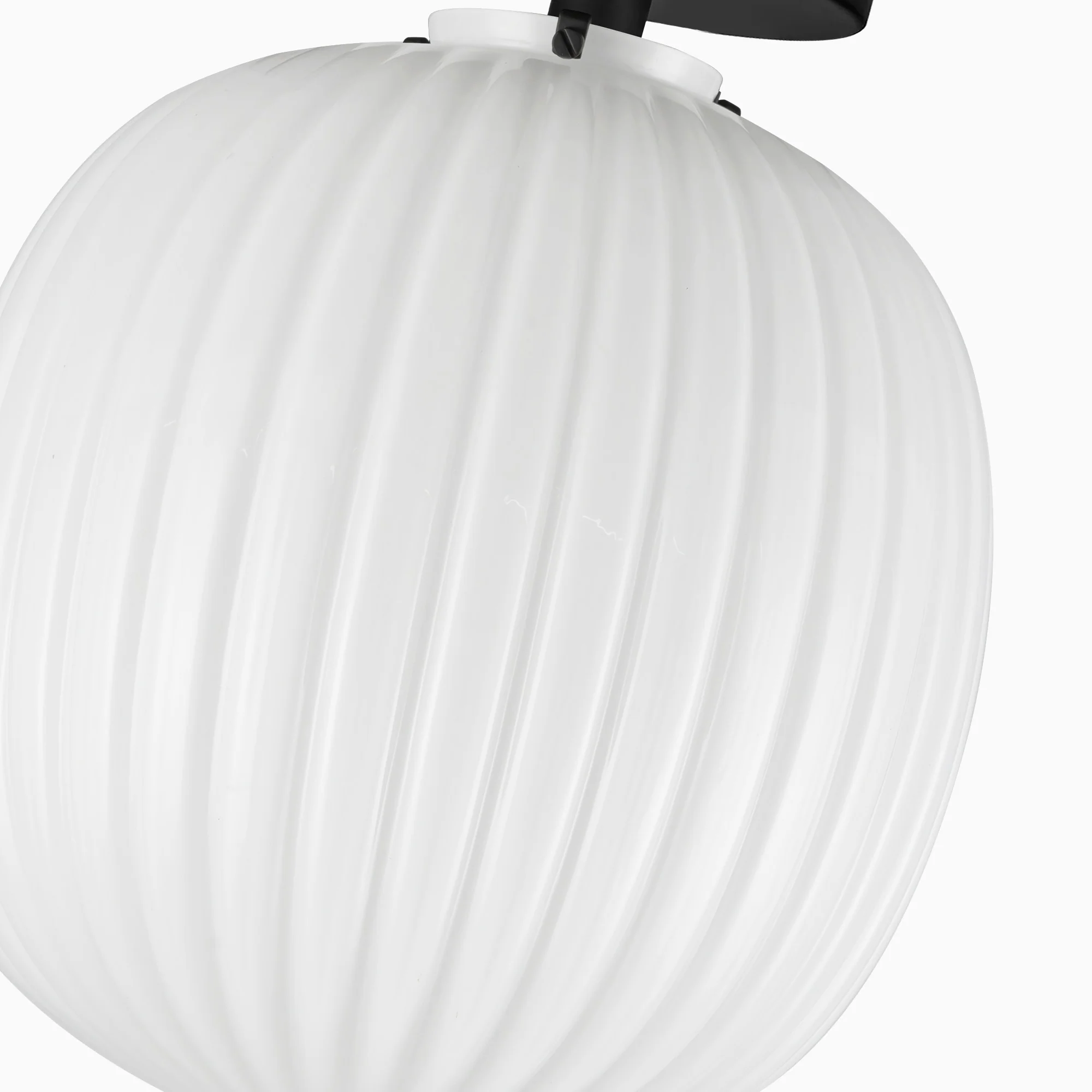 Cheyenne 12" Socket Semi-Flush Mount in Matte Black/Glossy Ribbed Opal Glass - Image 4