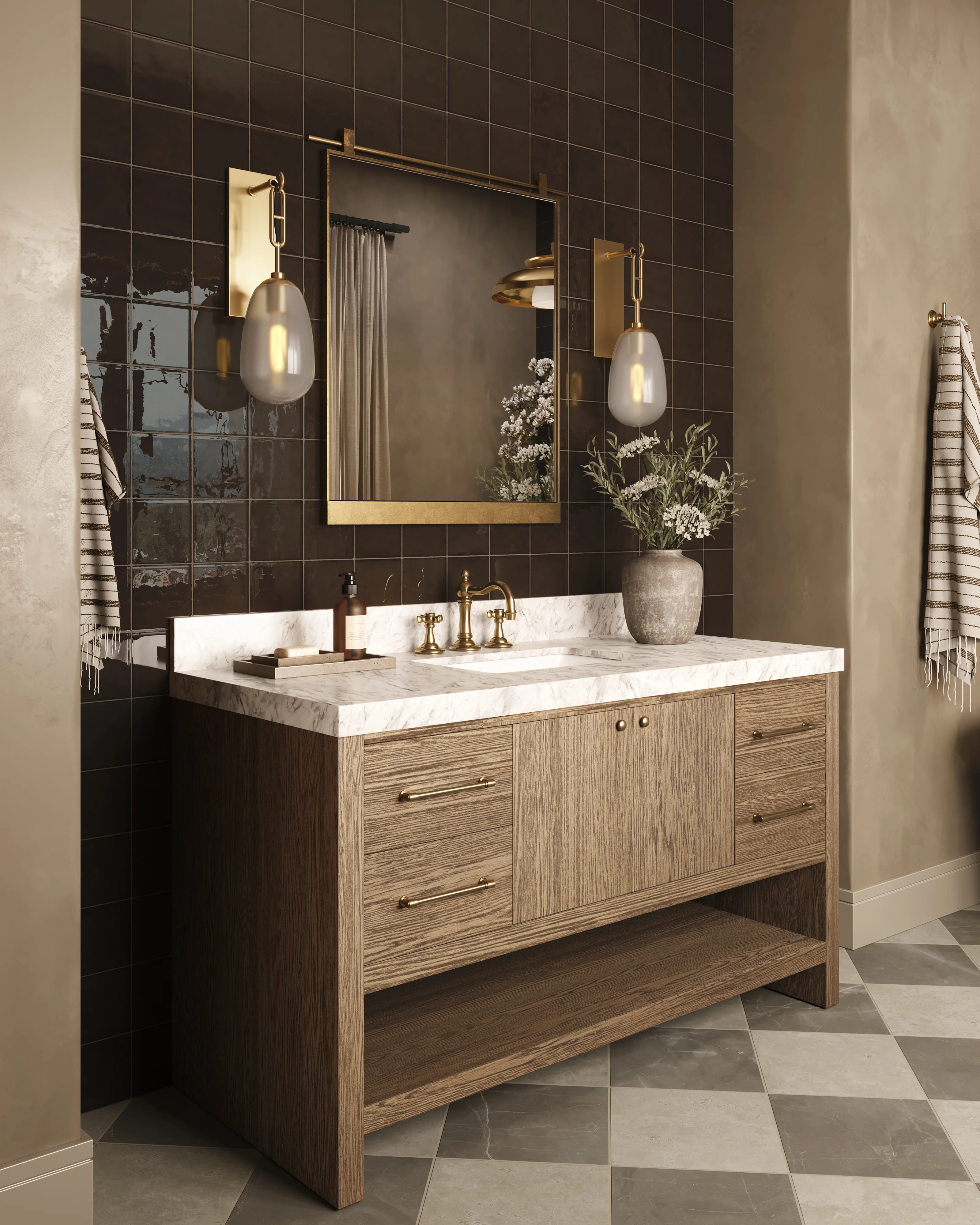 Clancy Small Mirror in Antique Brass - Image 15