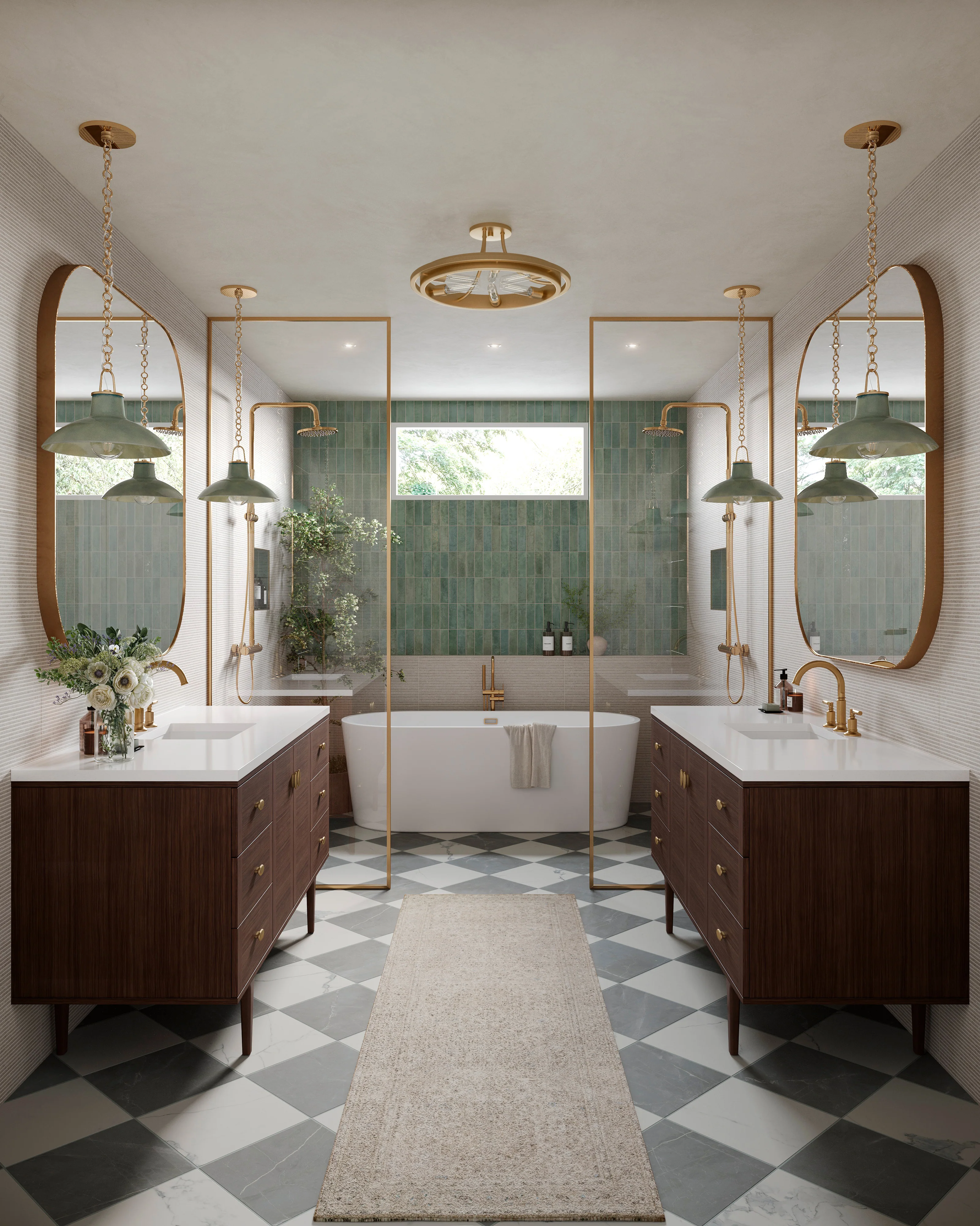 Leona 12x12 Checkerboard Matte Porcelain Tile in Calacatta and Amani Grey - Image 20