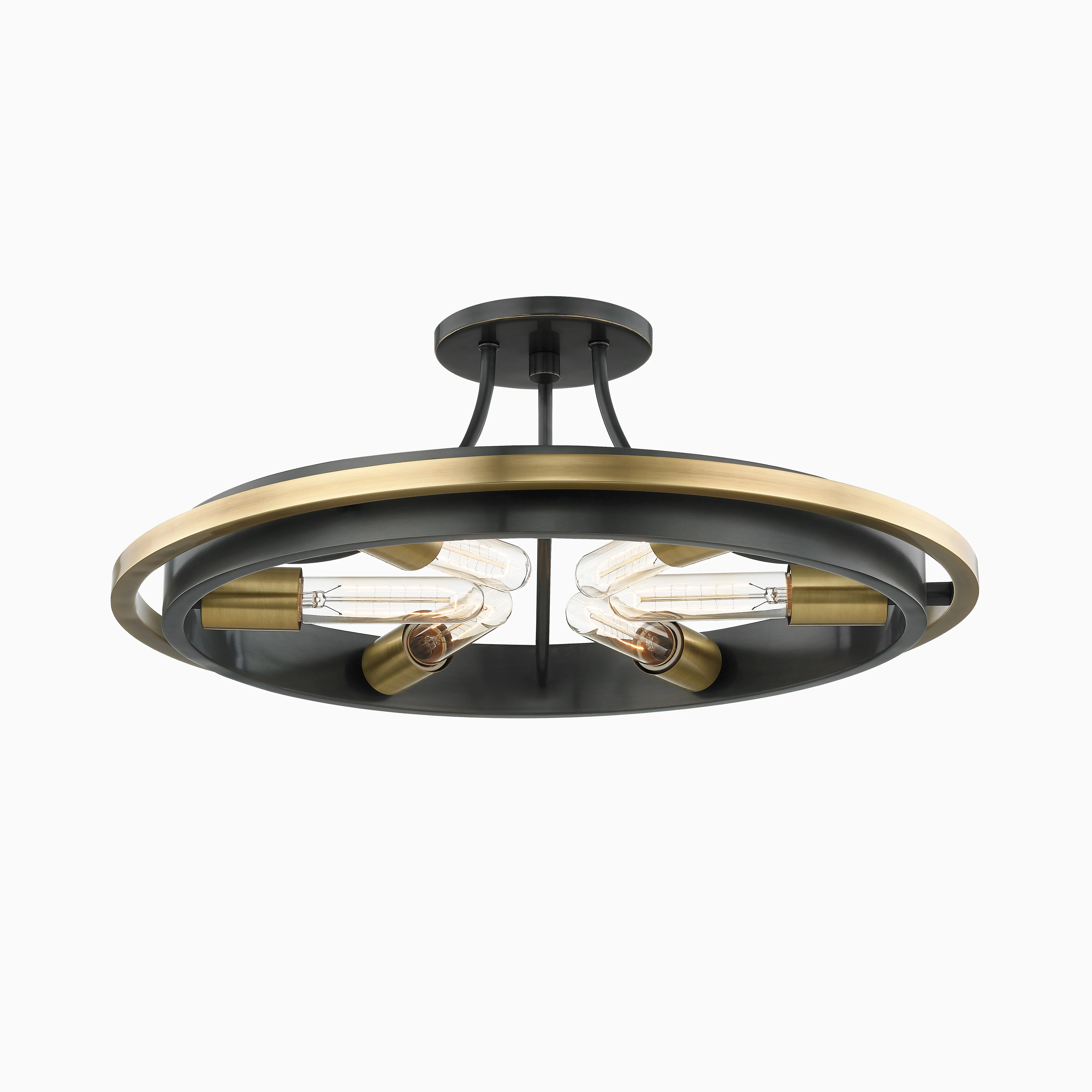 Clement Semi Flush In Aged Old Bronze