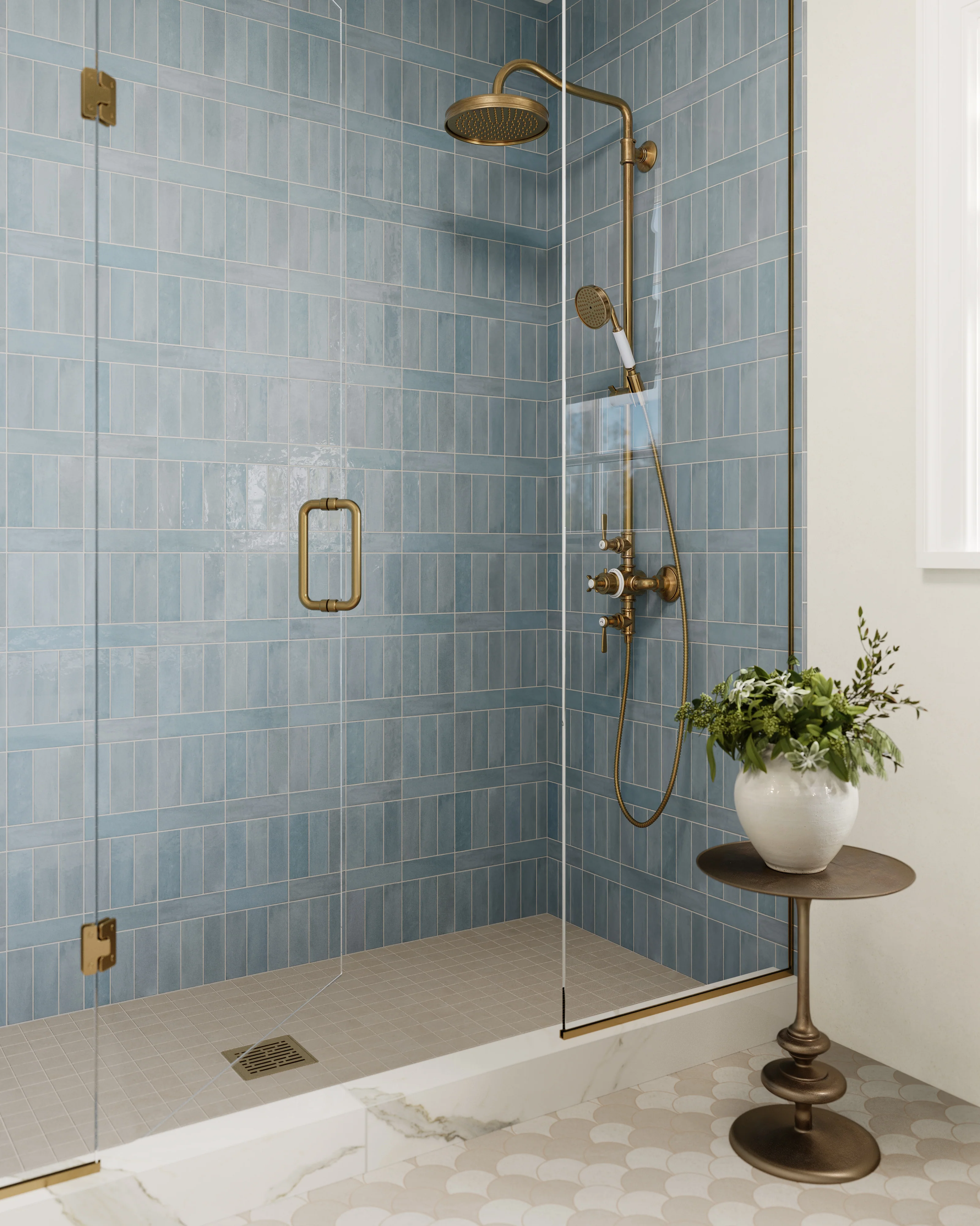 Shea 13.7x14.5 Matte Porcelain Wave Mosaic Tile in Warm Blend - Image 7