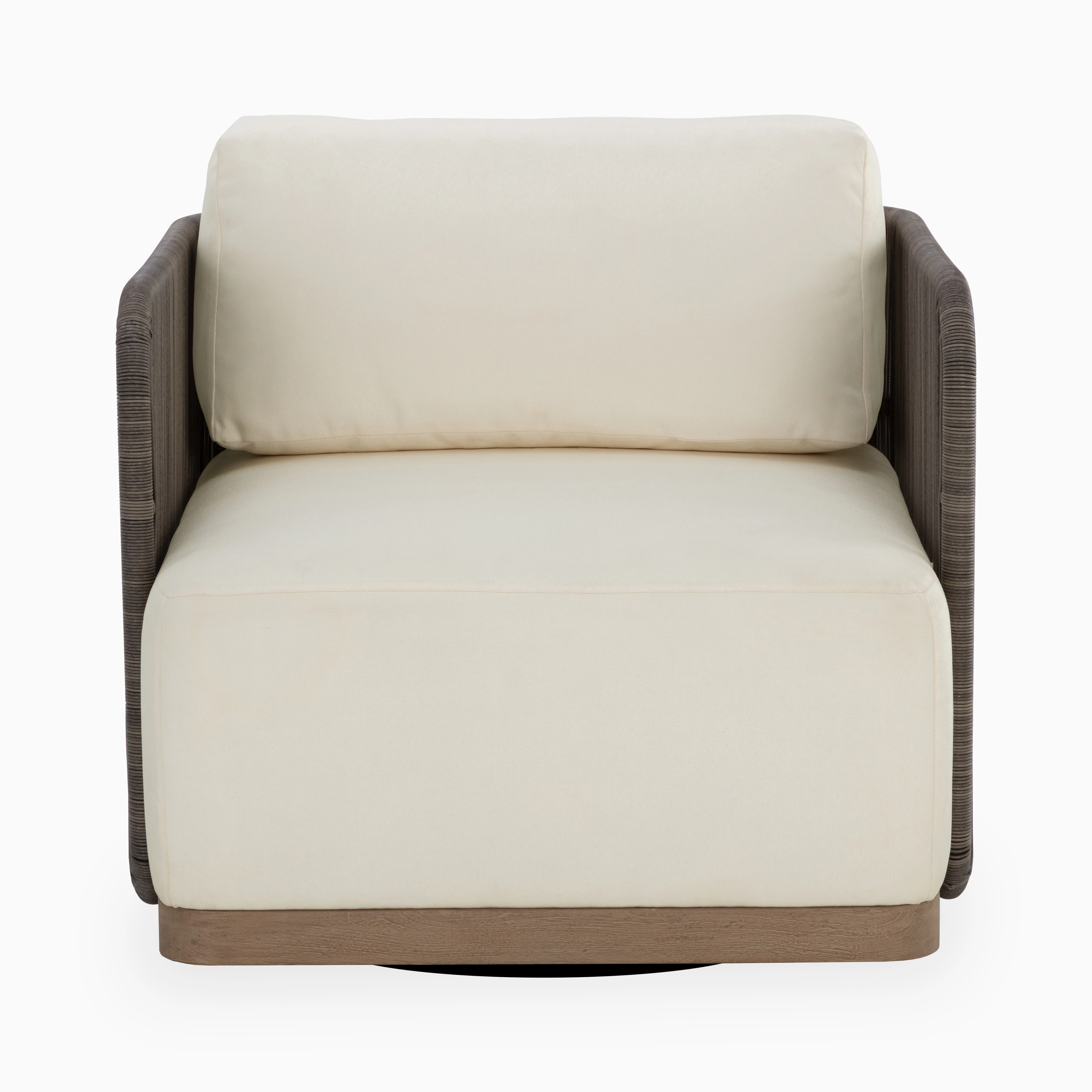 Corvin Outdoor Swivel Chair in Cream - Image 3