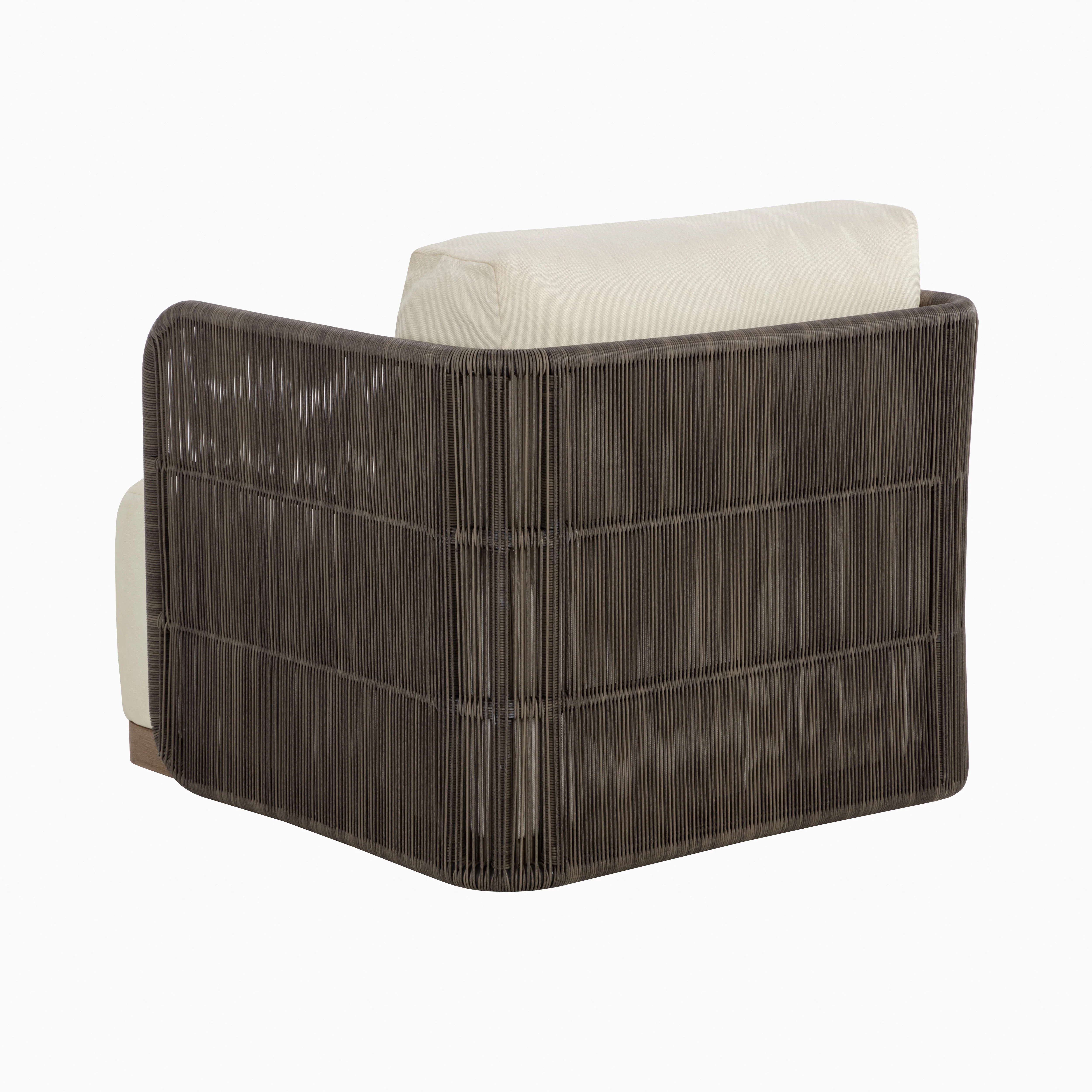 Corvin Outdoor Swivel Chair in Cream - Image 5