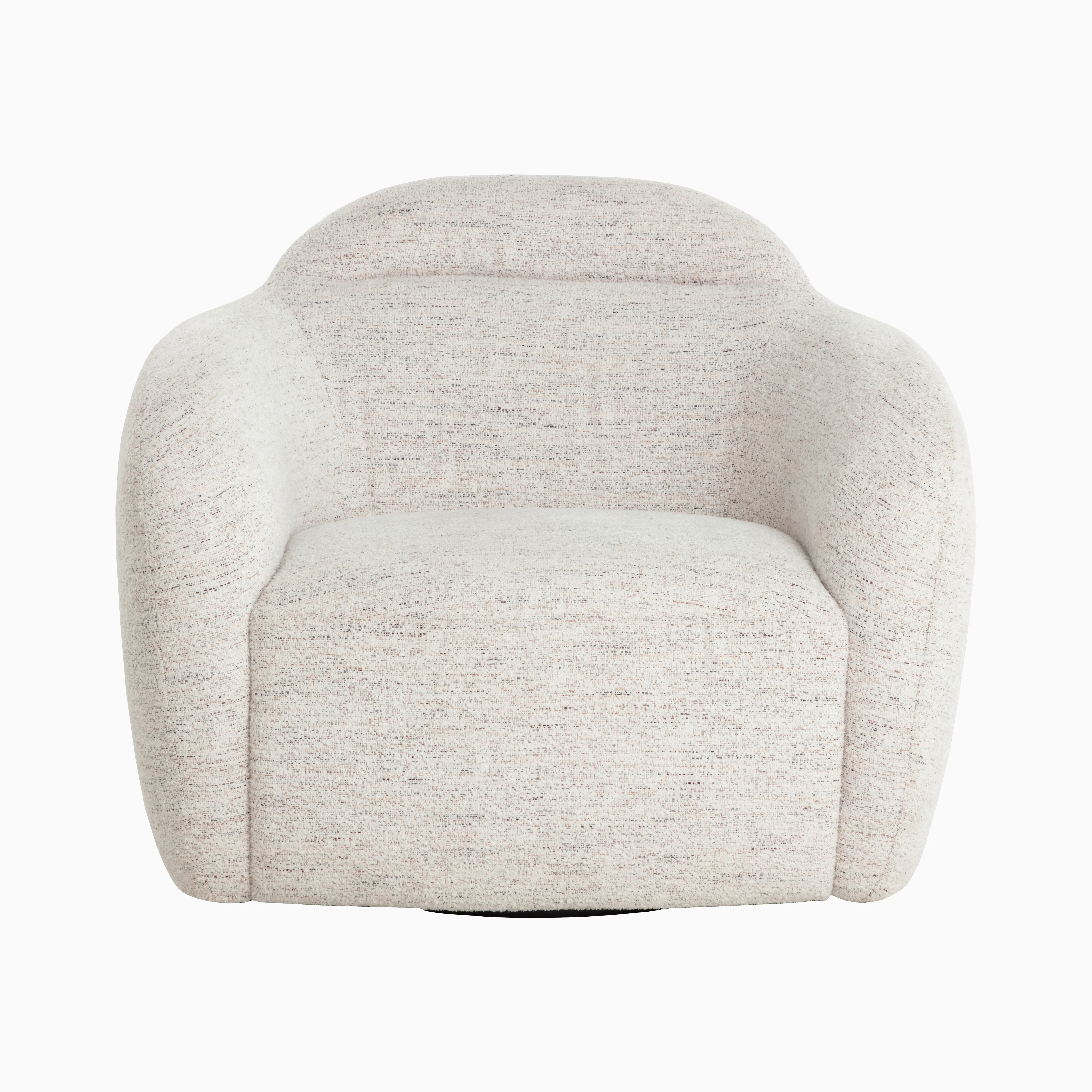Cylas Swivel Lounge Chair in Cream