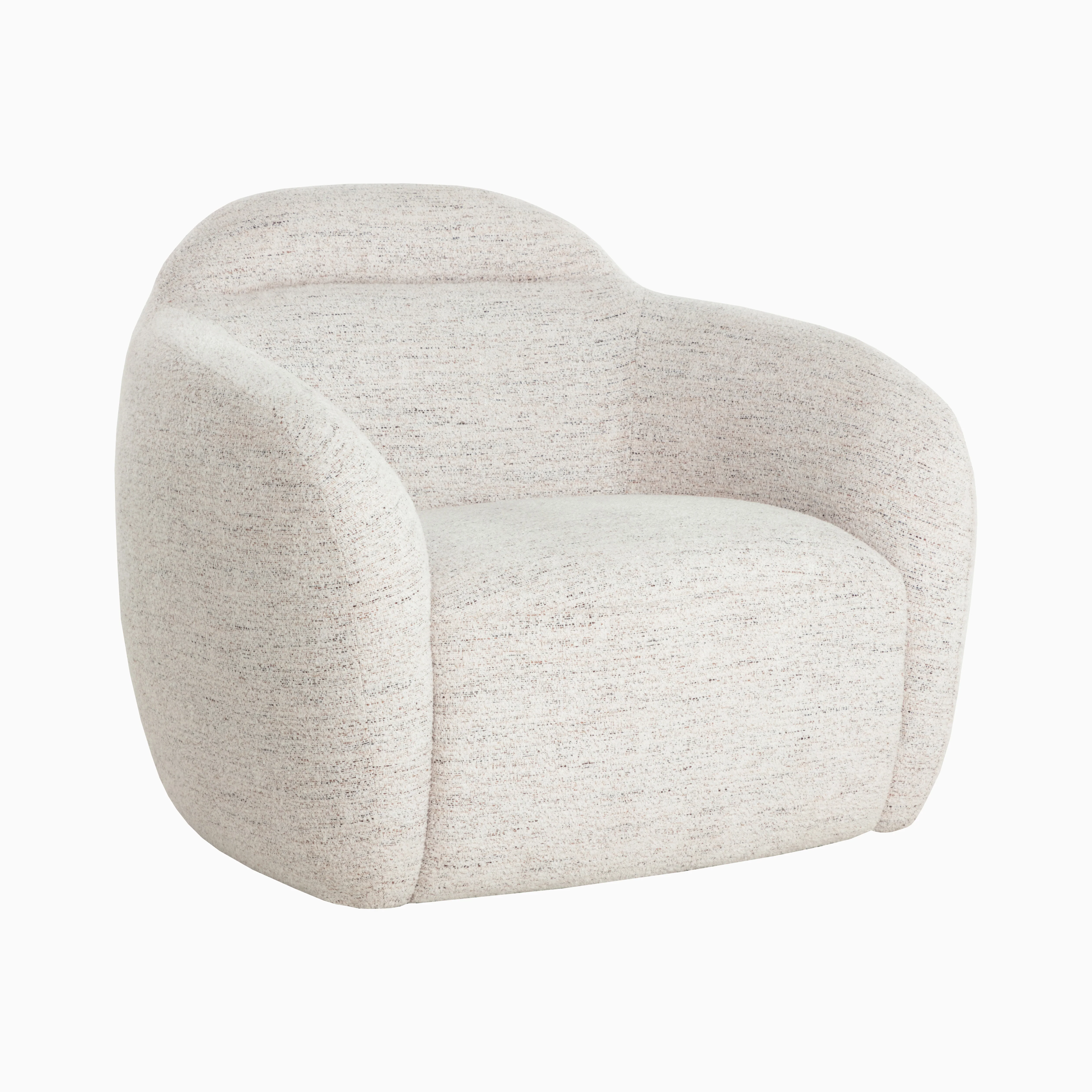 Cylas Swivel Lounge Chair in Cream - Image 2