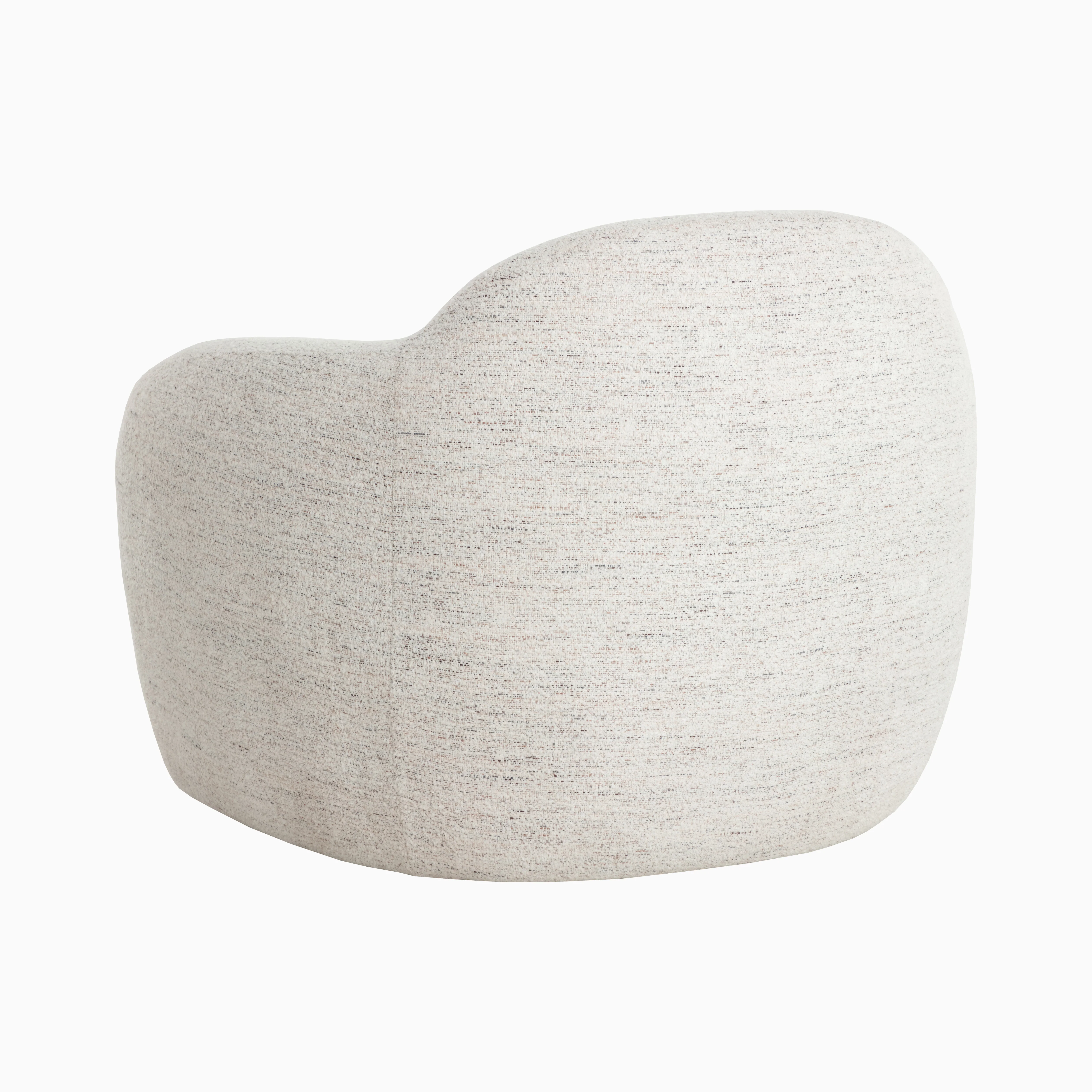 Cylas Swivel Lounge Chair in Cream - Image 3