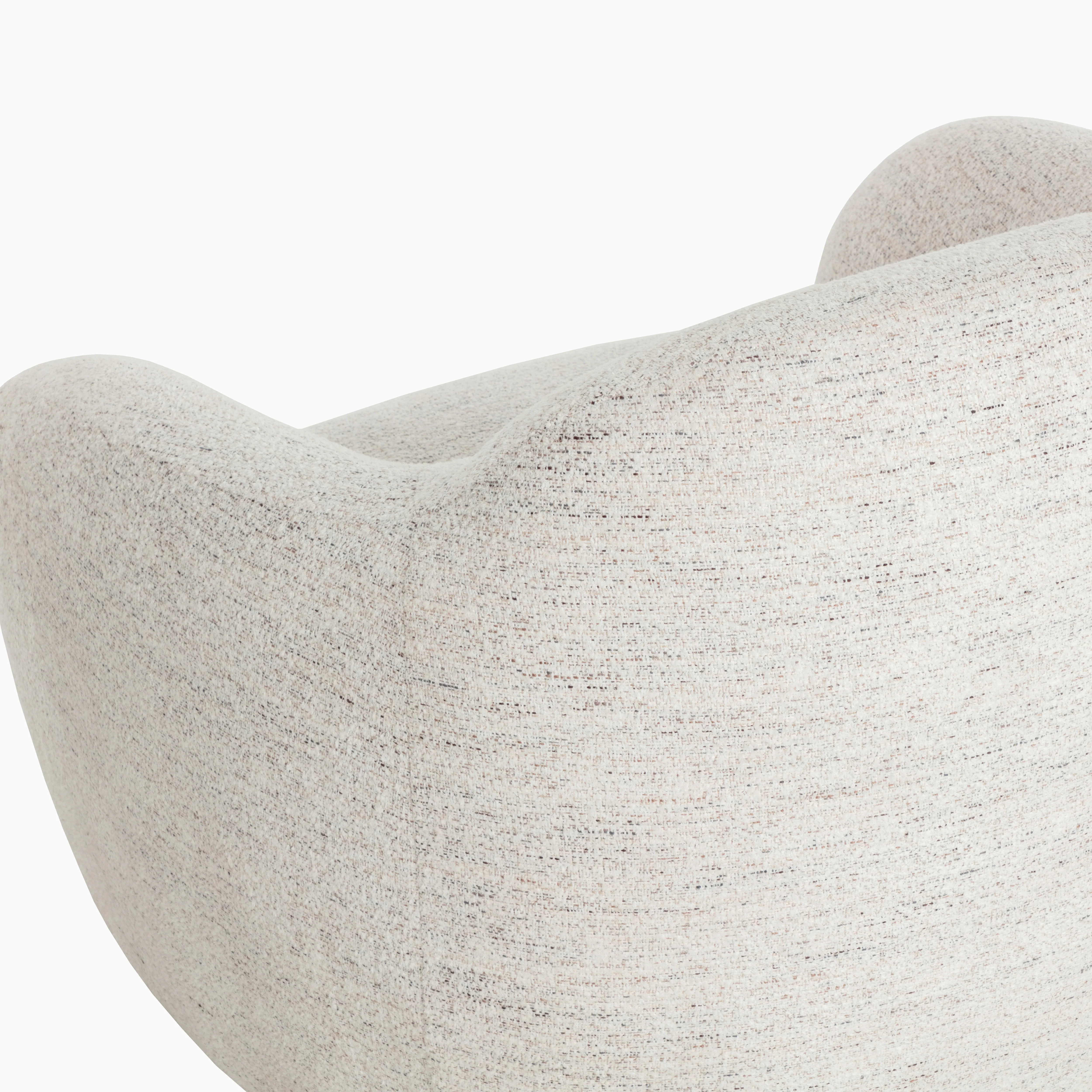 Cylas Swivel Lounge Chair in Cream - Image 4