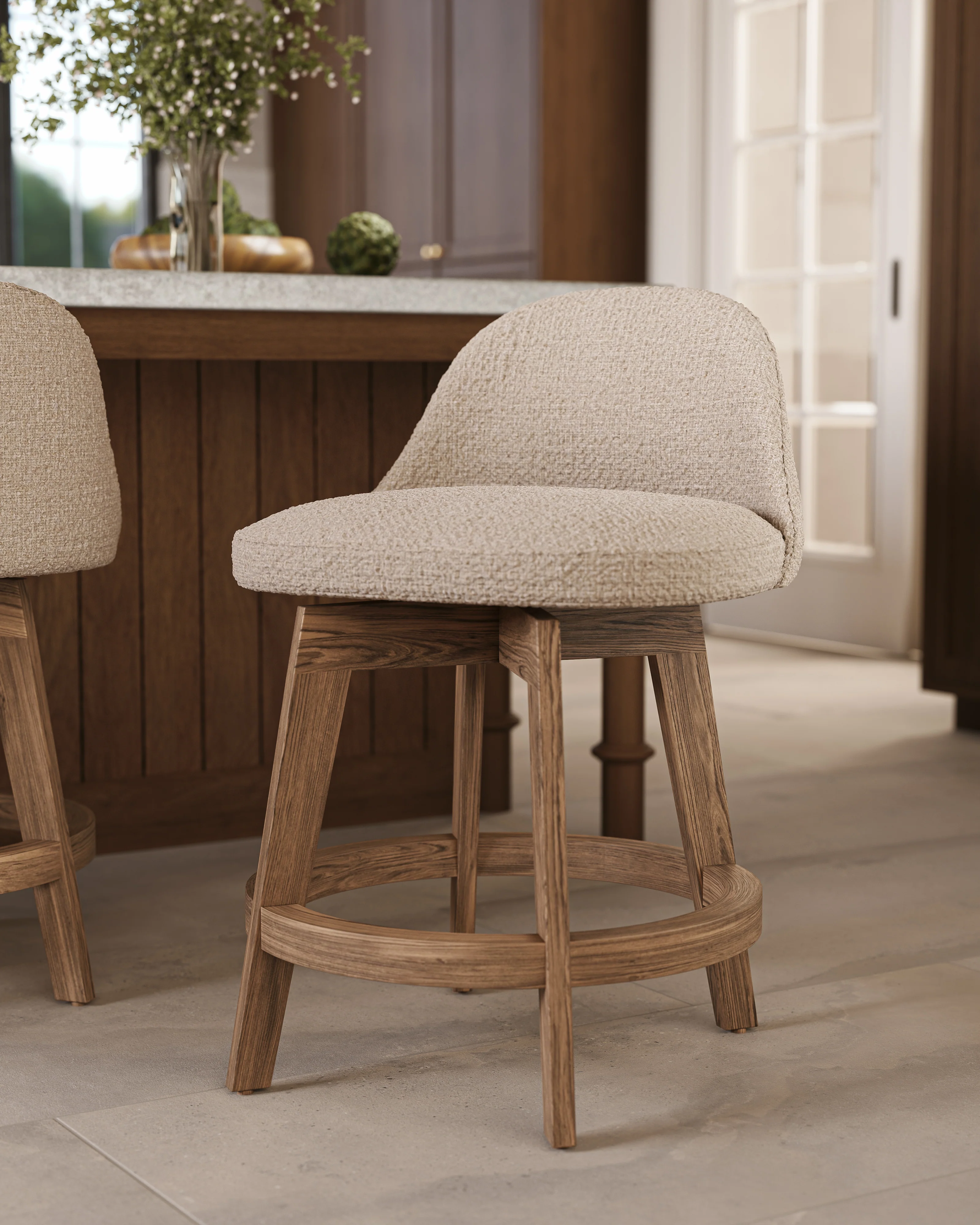 Cyril Counter Stool in Matte/Bone - Image 2
