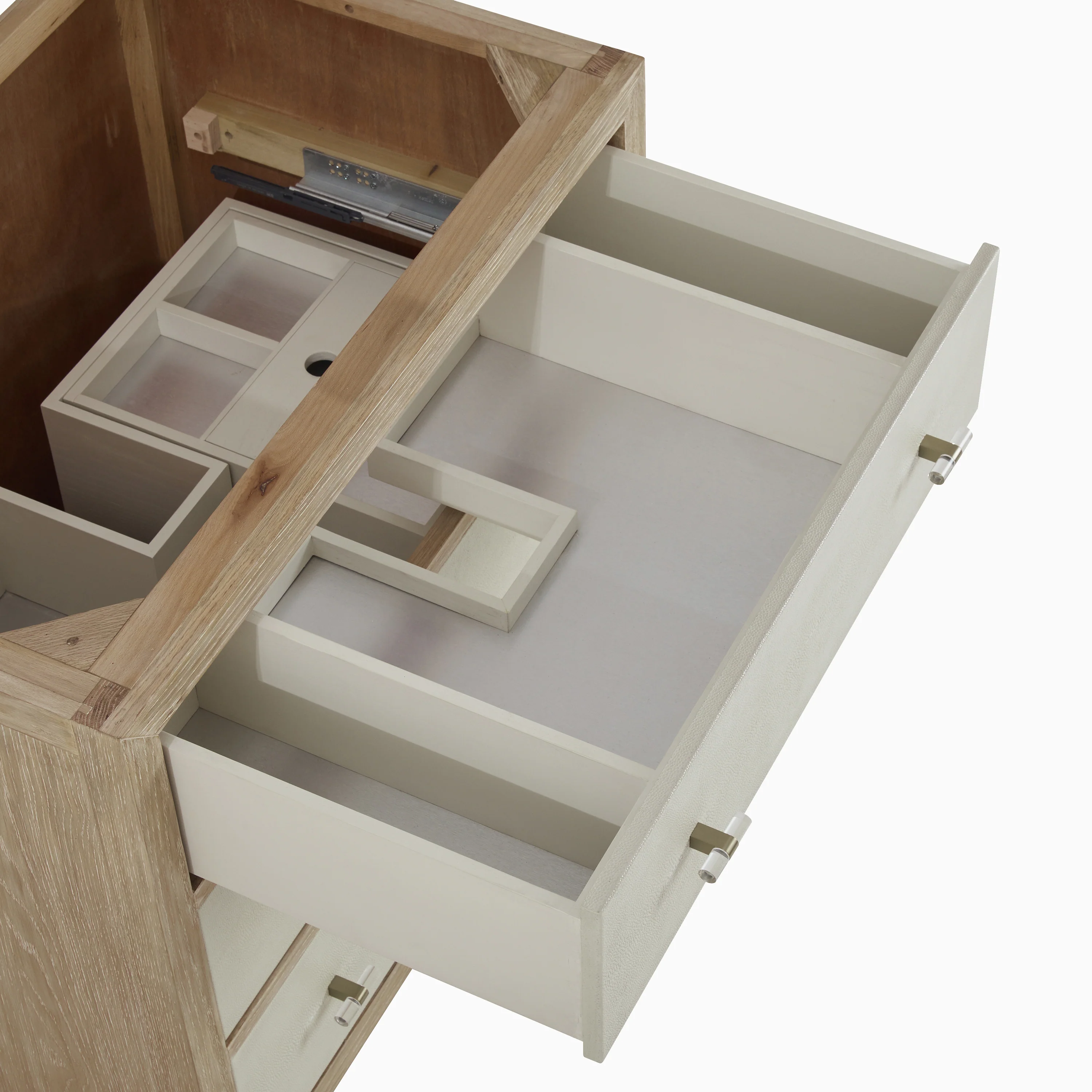 Daisy 36" Single Vanity in Sunwashed Oak with Embossed Shagreen and 3 cm White Zeus Quartz Top - Image 6