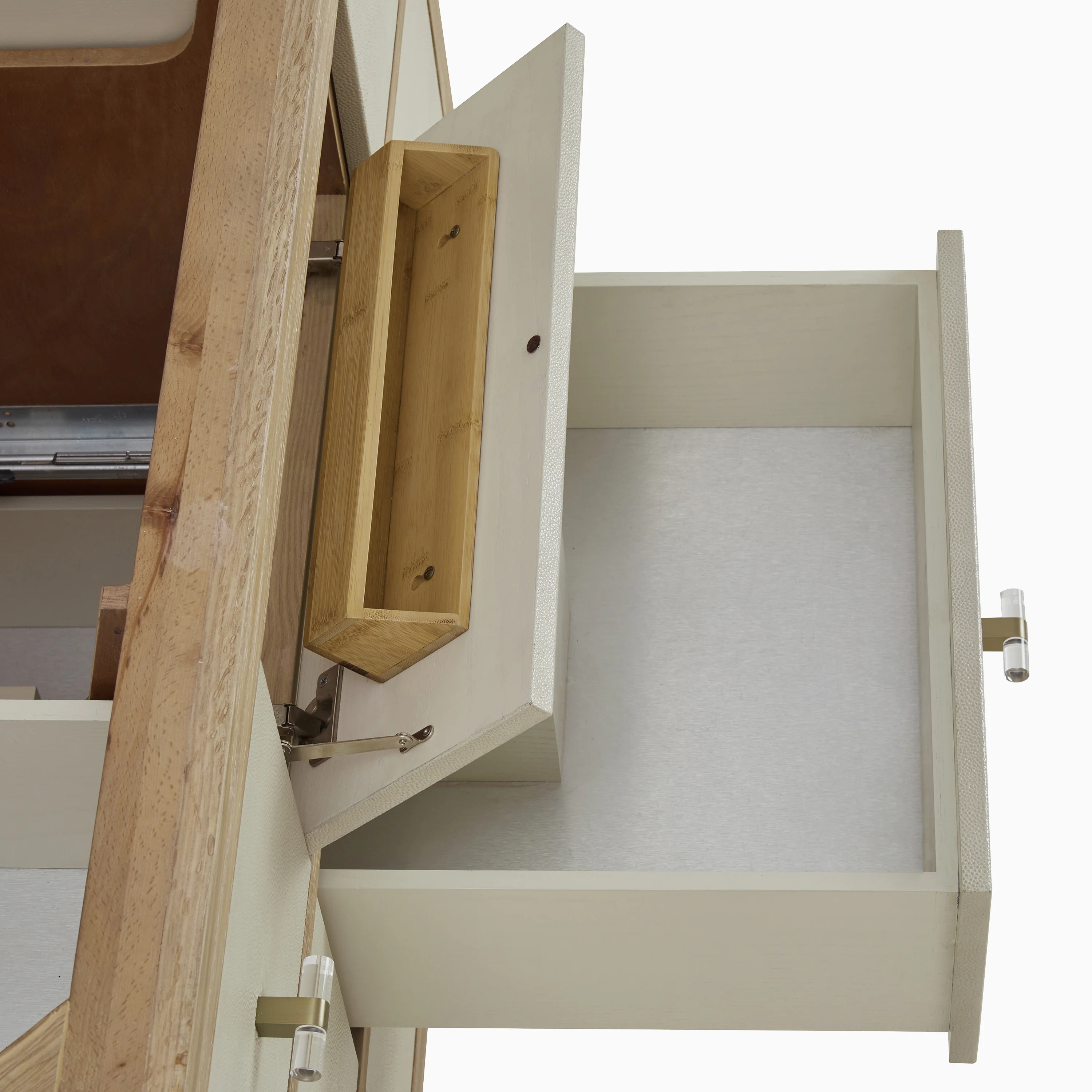 Daisy 48" Single Vanity in Sunwashed Oak with Embossed Shagreen and 3 cm White Zeus Quartz Top - Image 9