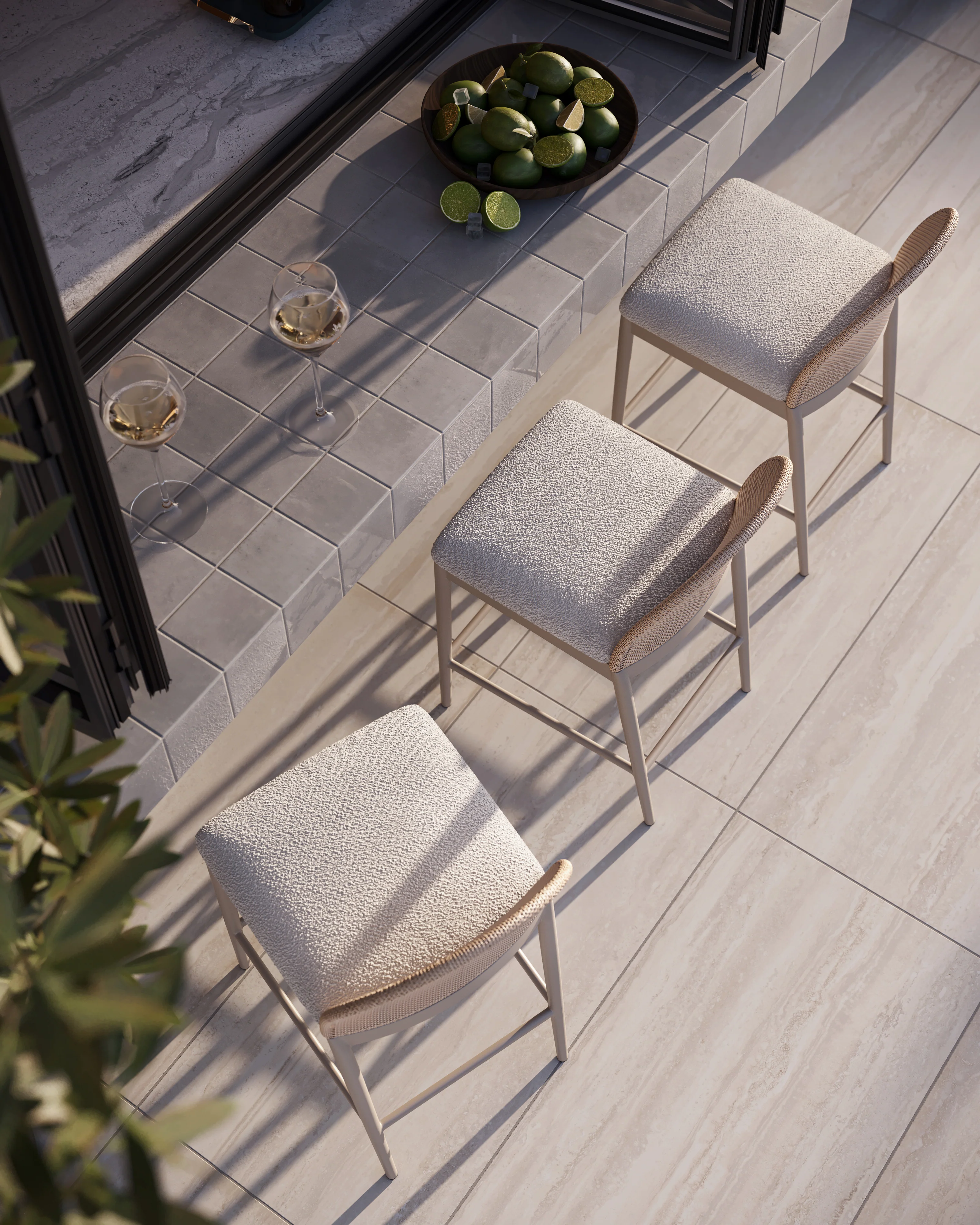 Darcy Outdoor Counter Stool in Cream - Image 11