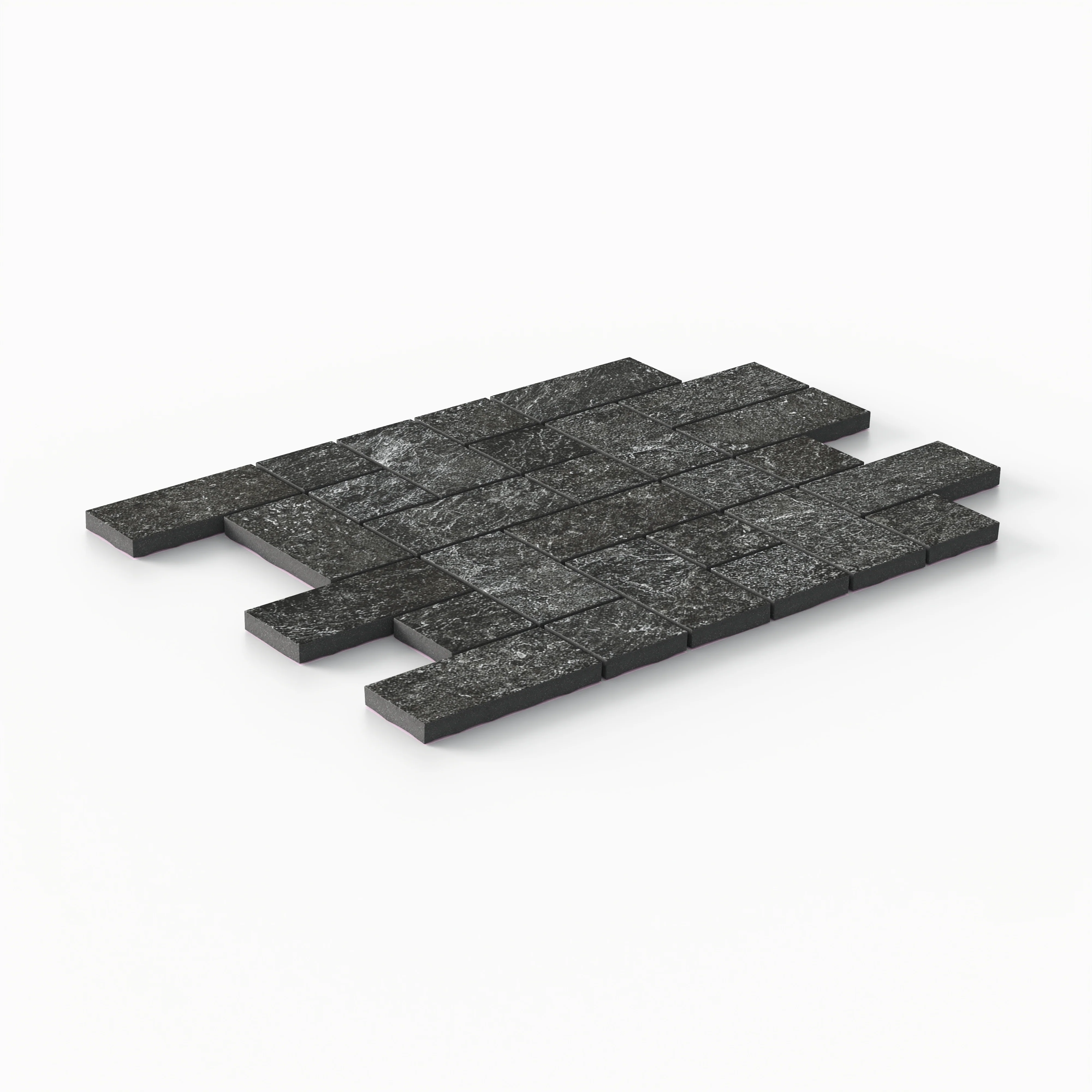 Dawson 8.7x12 Matte Porcelain Tetris Mosaic Tile in Charcoal - Image 2