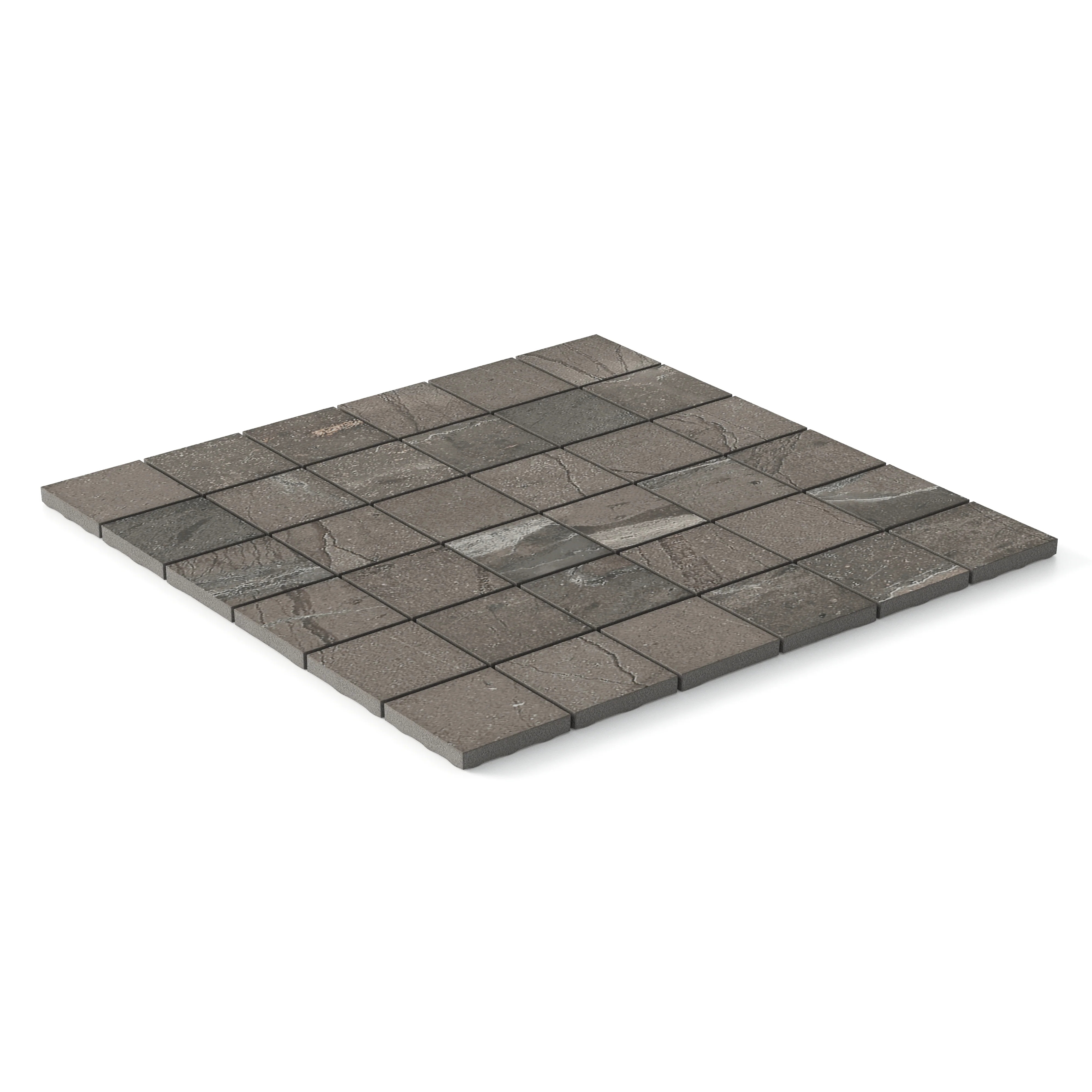 Declan 2x2 Matte Porcelain Mosaic Tile in Brown - Image 2