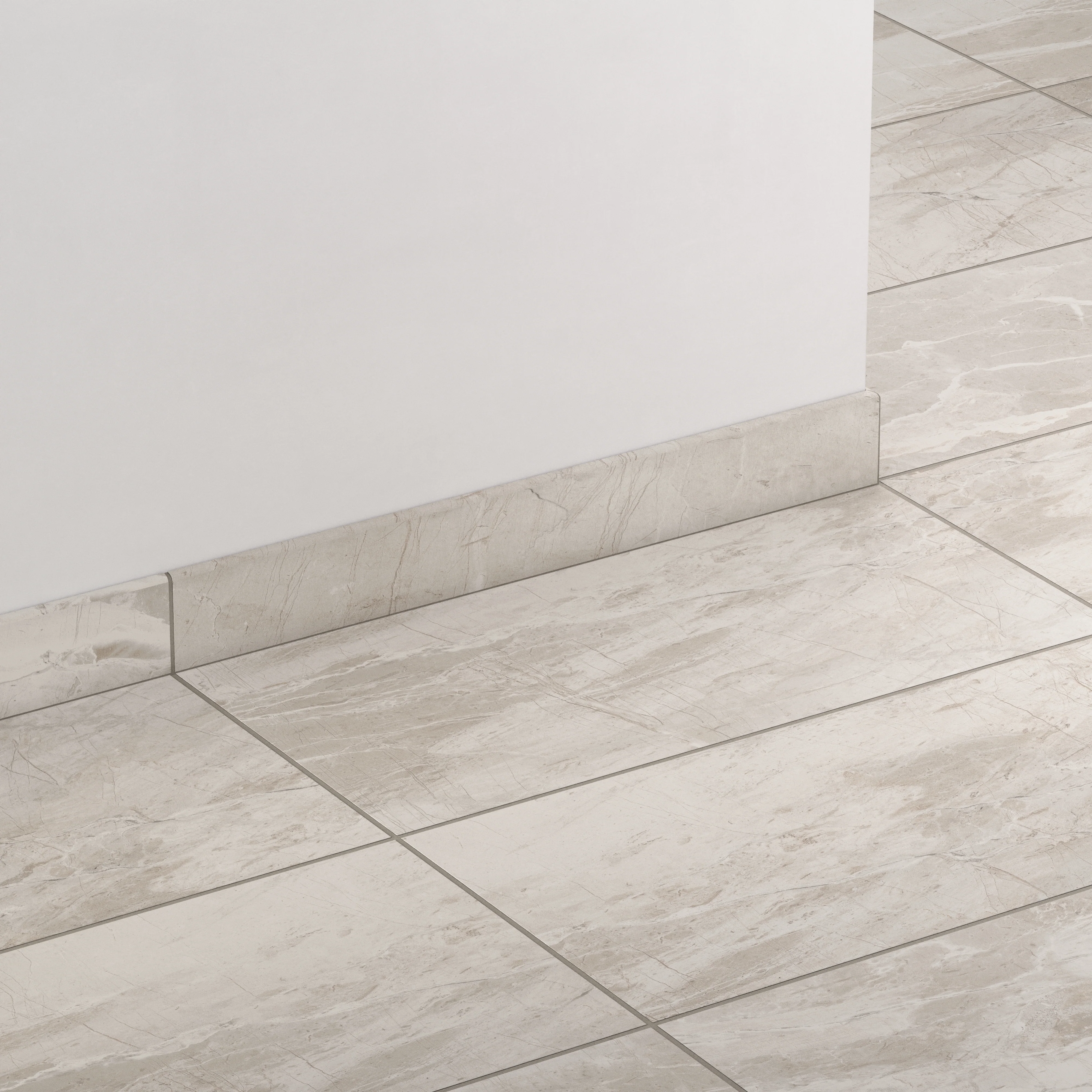 Declan 3x24 Matte Porcelain Bullnose Tile in Ash - Image 3
