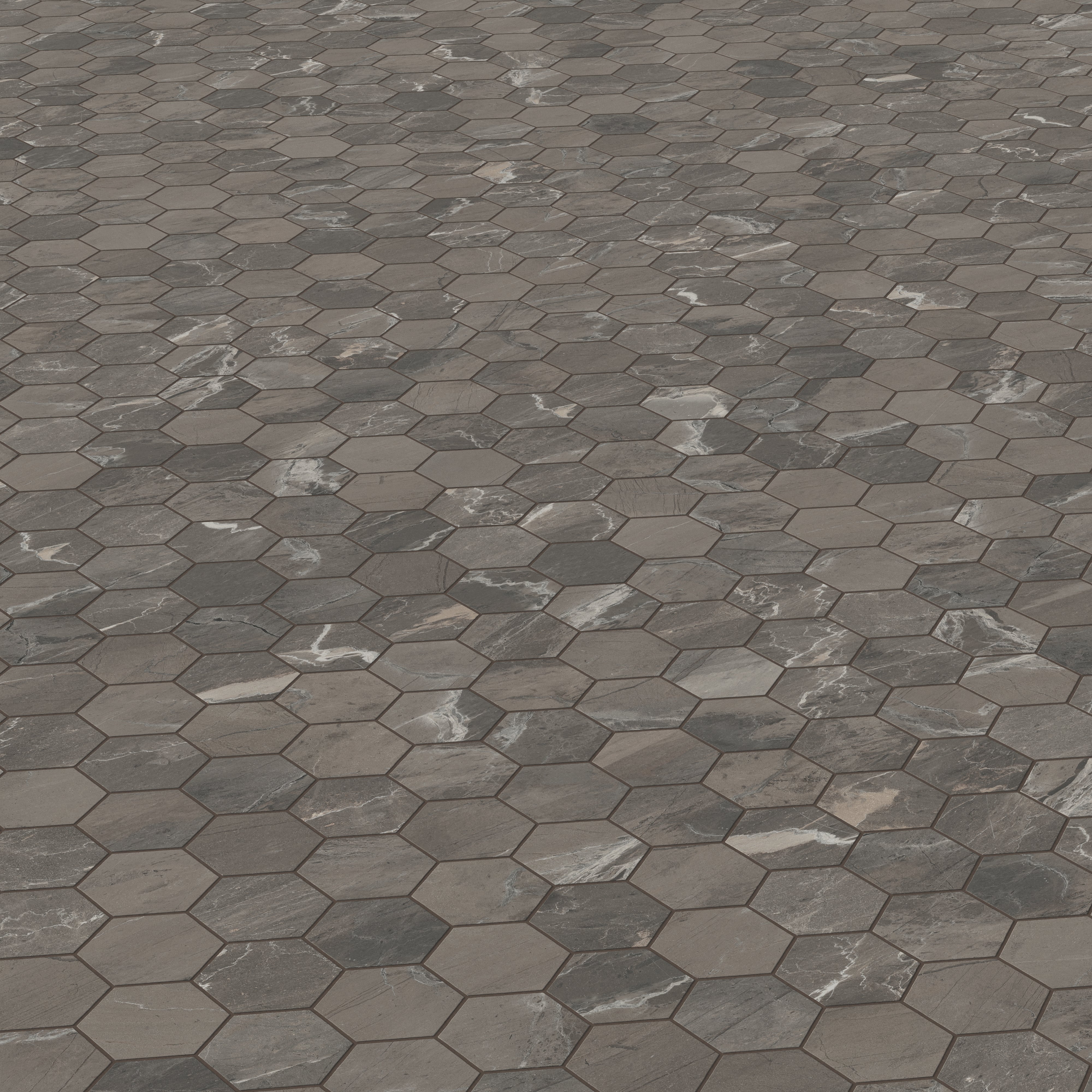 Declan 3x3 Matte Porcelain Hexagon Mosaic Tile in Brown - Image 3