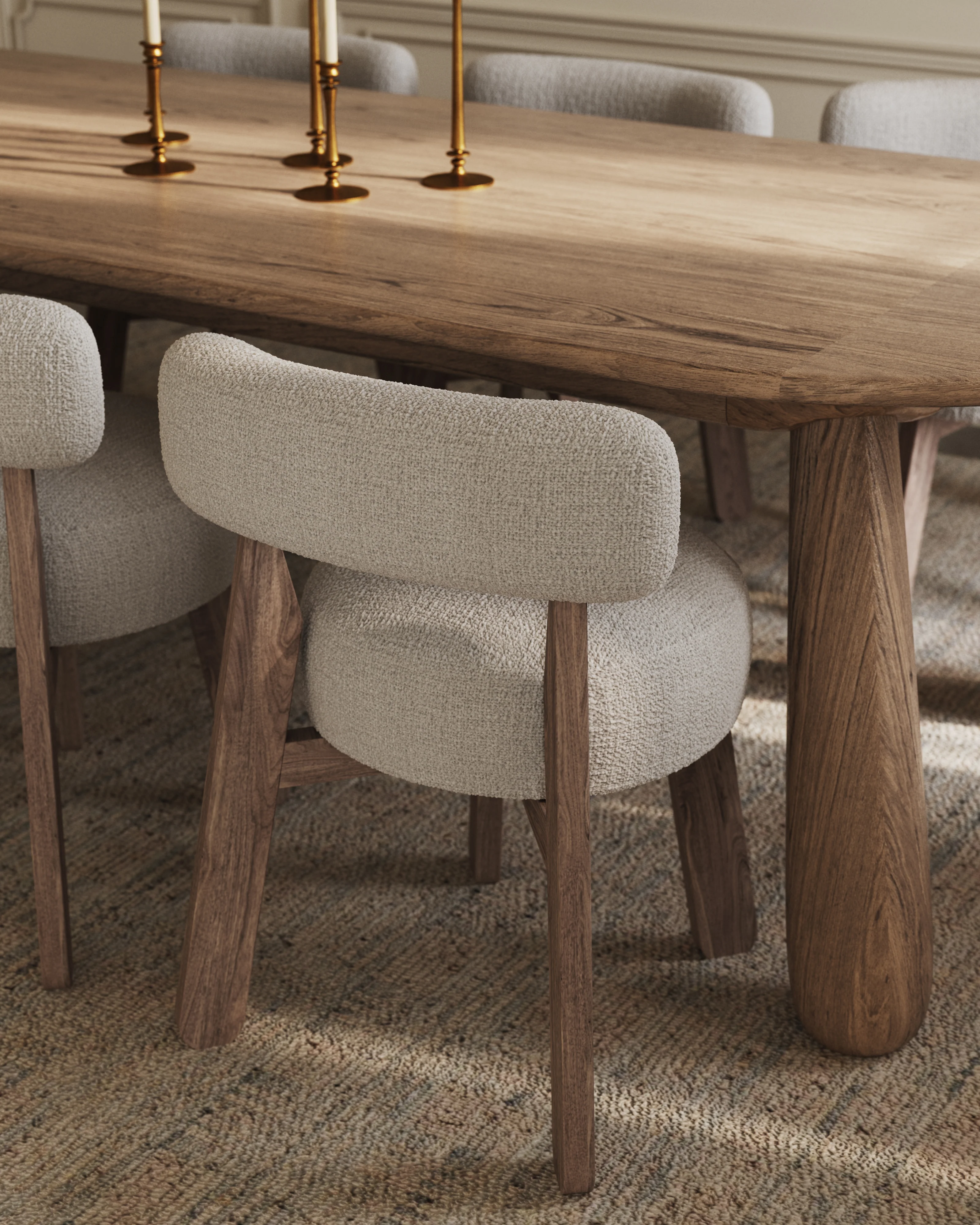Dorien Walnut Oval Dining Table in Matte, 110" - Image 5