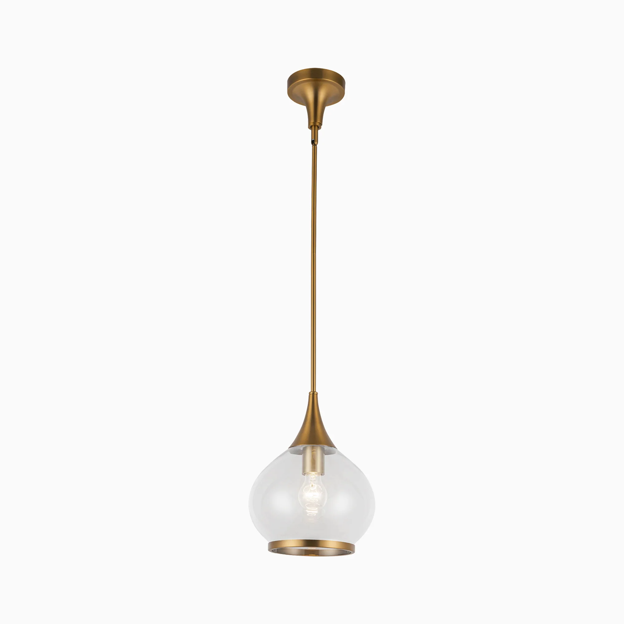 Eleanor 10" 1 Light Pendant in Aged Gold/Clear Glass - Image 2