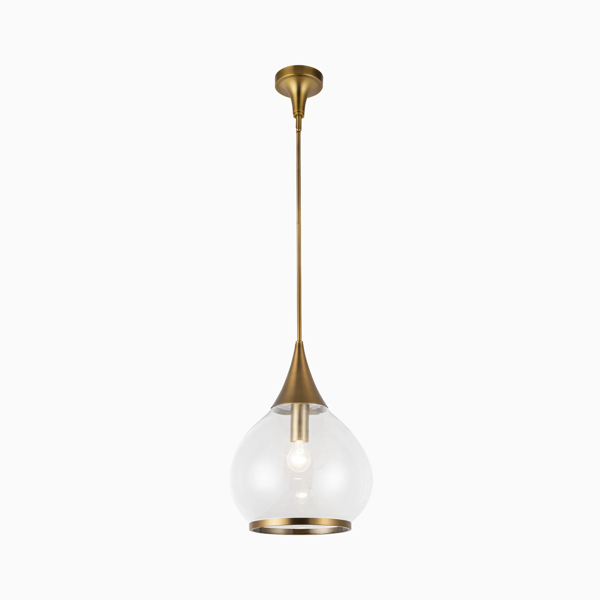Eleanor 14" 1 Light Pendant in Aged Gold/Clear Glass - Image 2