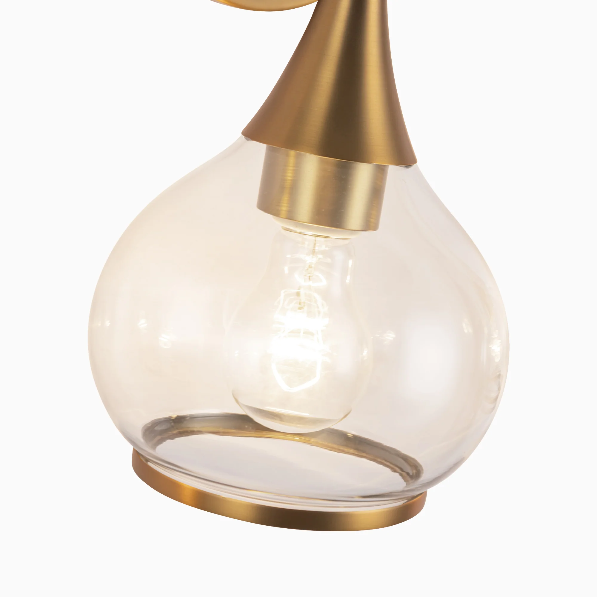 Eleanor 26" 3 Lights Vanity Light in Aged Gold/Clear Glass - Image 5