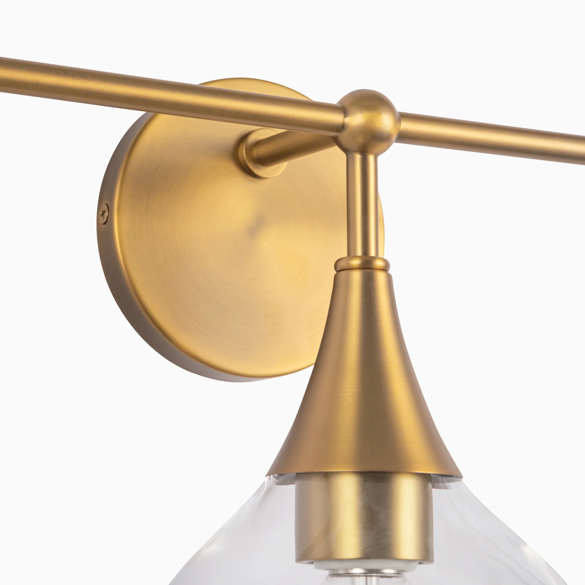 Eleanor 26" 3 Lights Vanity Light in Aged Gold/Clear Glass - Image 6