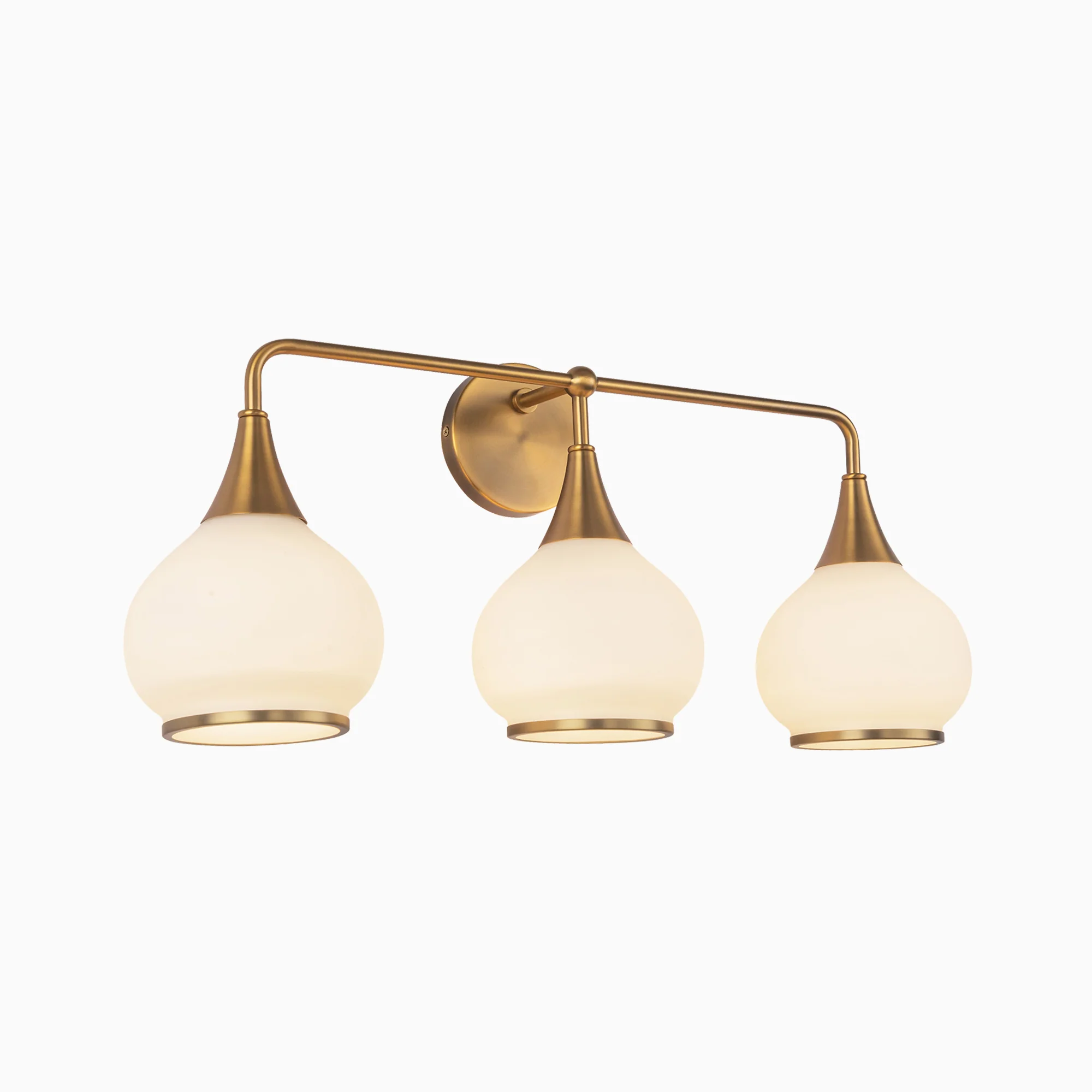 Eleanor 26" 3 Lights Vanity Light in Aged Gold/Opal Matte Glass - Image 3