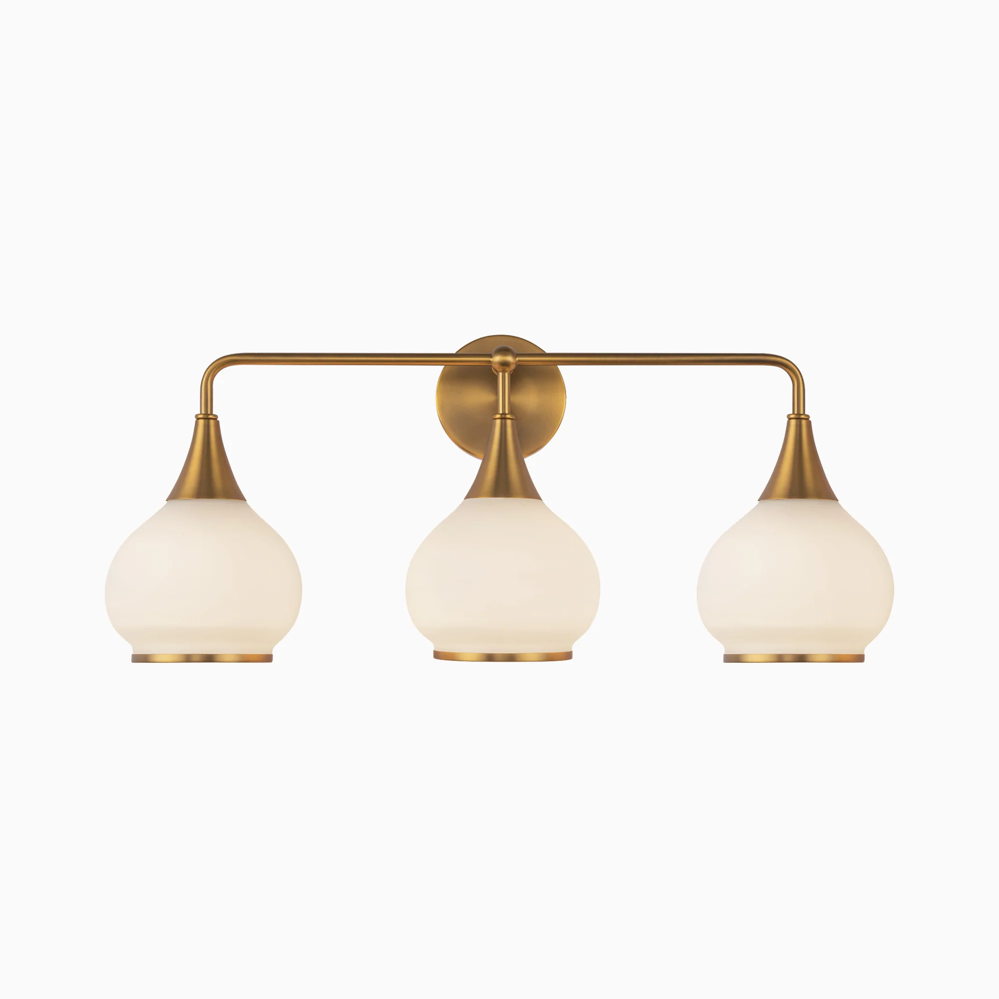 Eleanor 26" 3 Lights Vanity Light in Aged Gold/Opal Matte Glass - Image 4