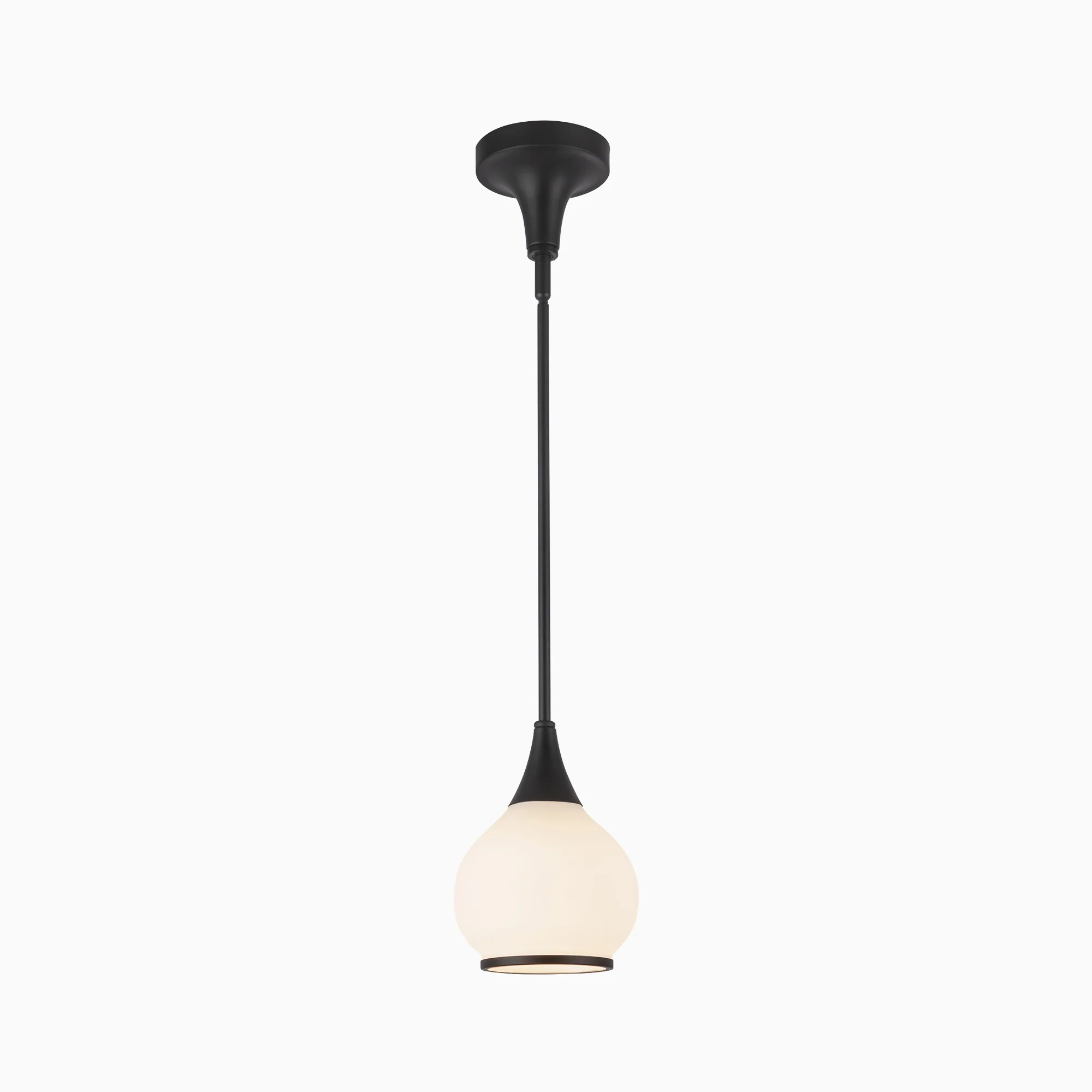 Eleanor 6" 1 Light Pendant in Matte Black/Opal Matte Glass - Image 2